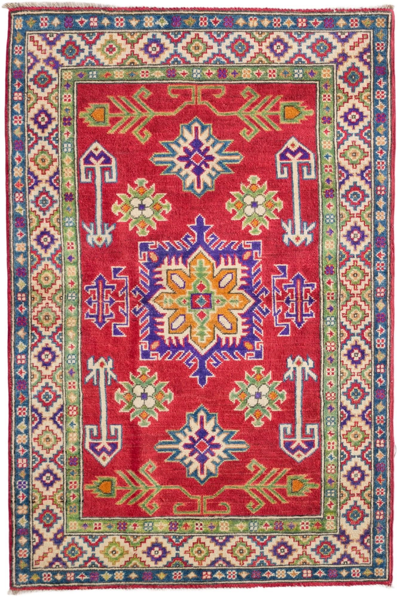 3' 5 x 5' 2 Hand Knotted Kazak Rug