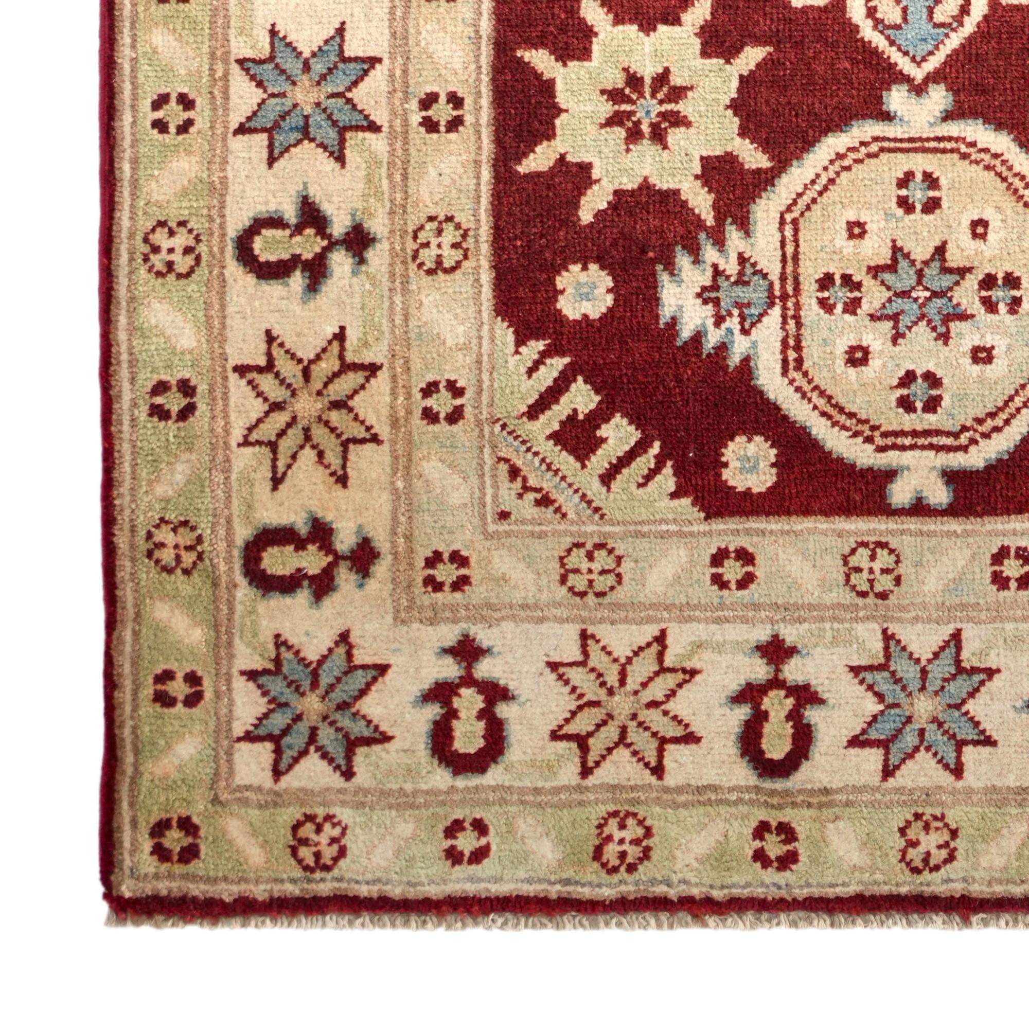 90cm x 125cm Handgeknüpft Kazak Teppich