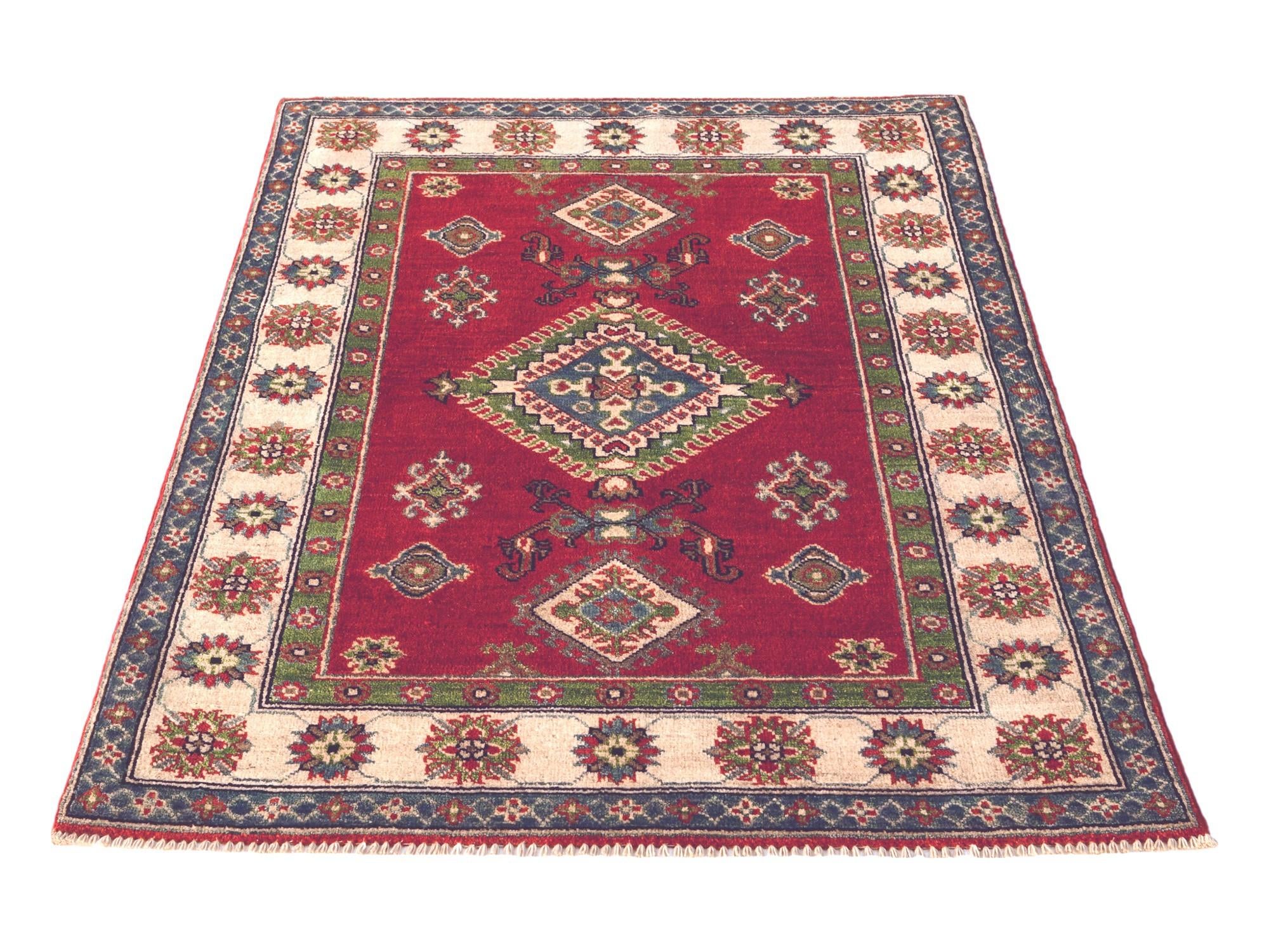 3' 5 x 4' 11 Hand Knotted Kazak Rug