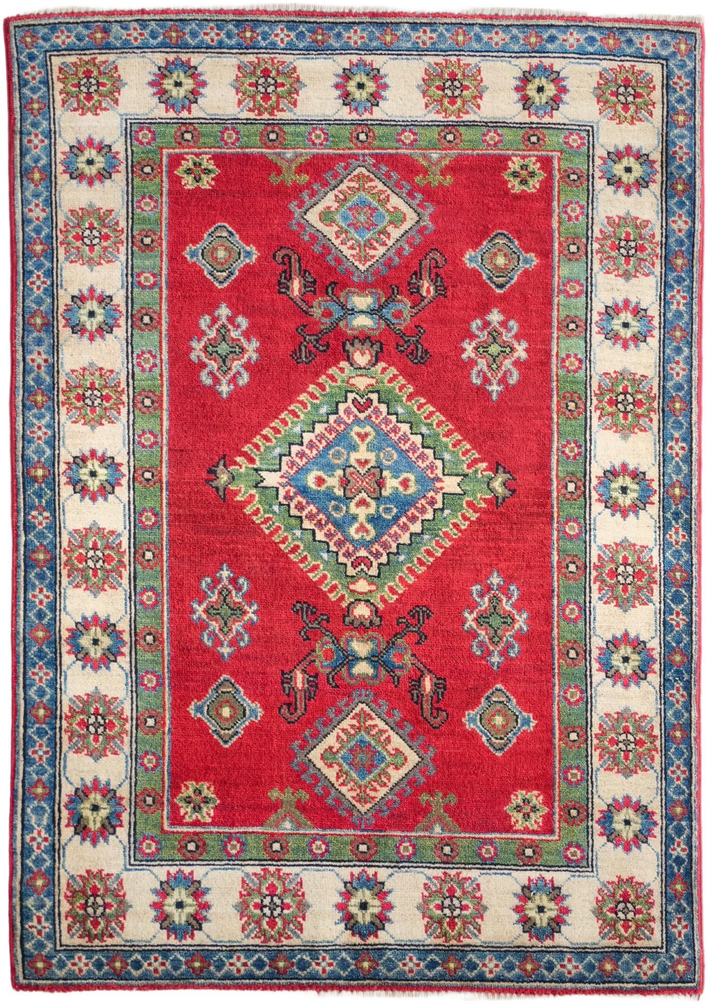 3' 5 x 4' 11 Hand Knotted Kazak Rug