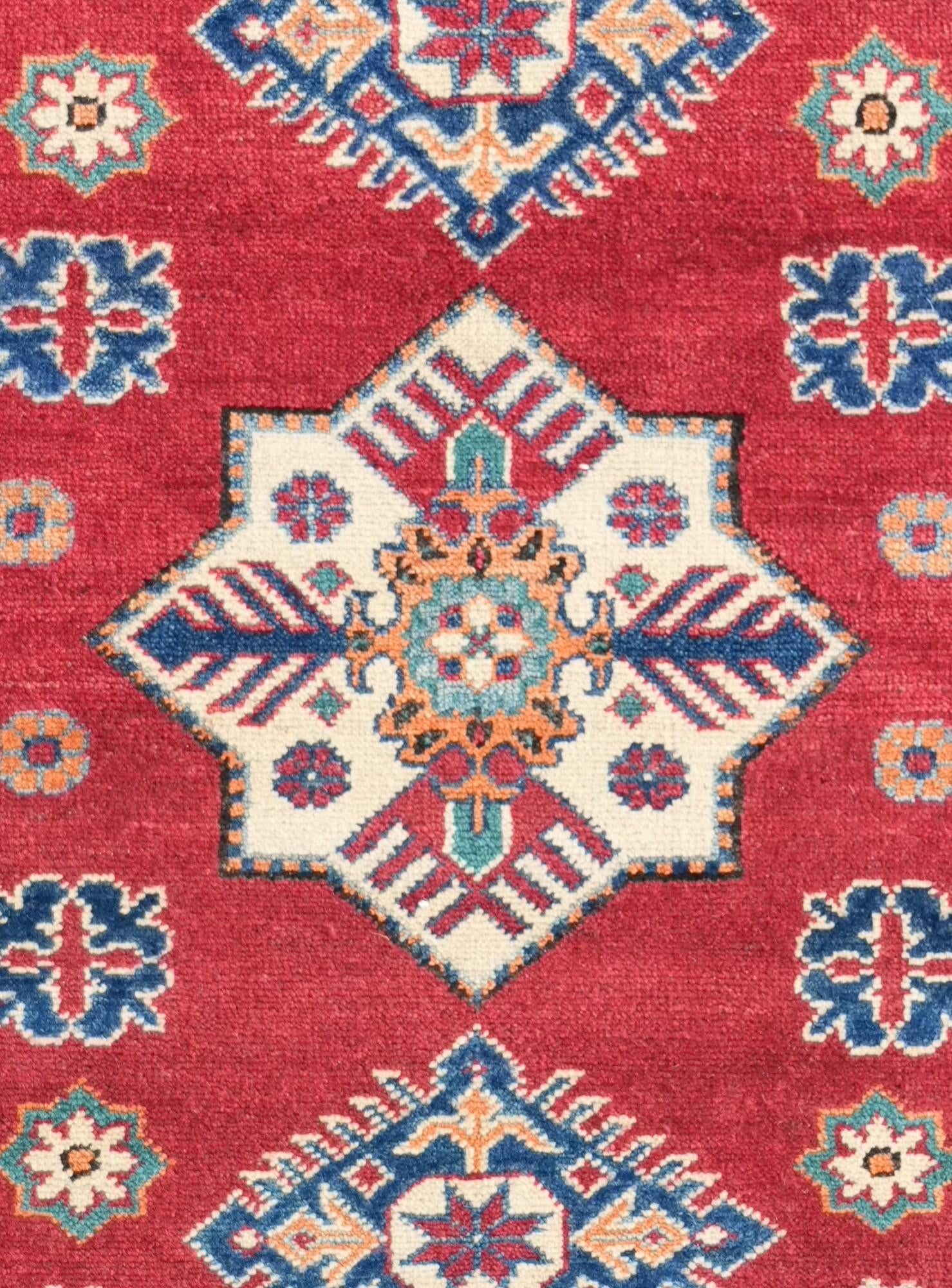 4' x 5' 7 Hand Knotted Kazak Rug