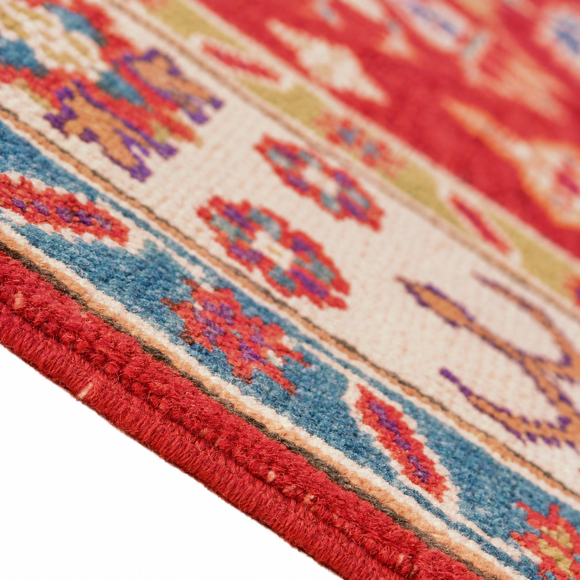 4' 11 x 6' 8 Hand Knotted Kazak Rug