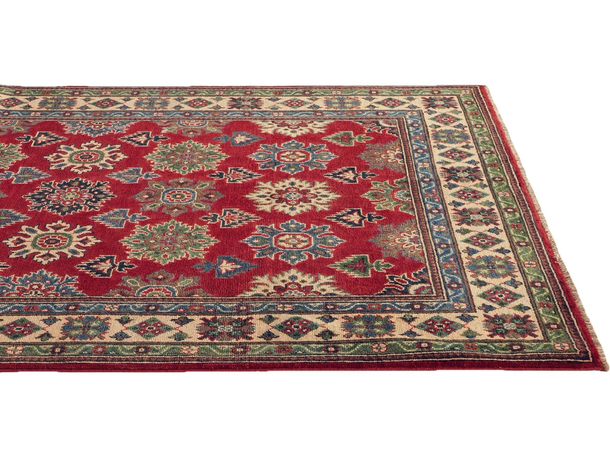 150cm x 215cm Noué main Kazak Tapis