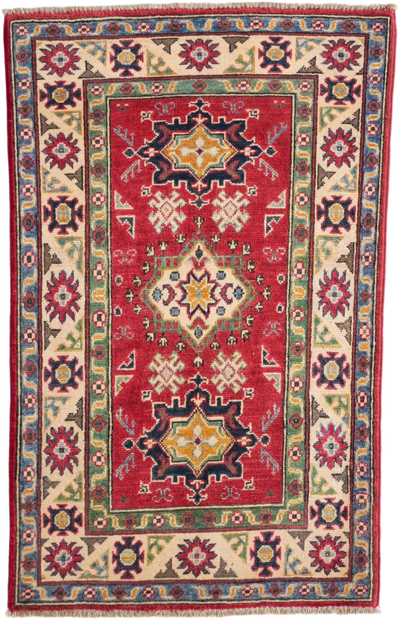 2' 7 x 4' Hand Knotted Kazak Rug