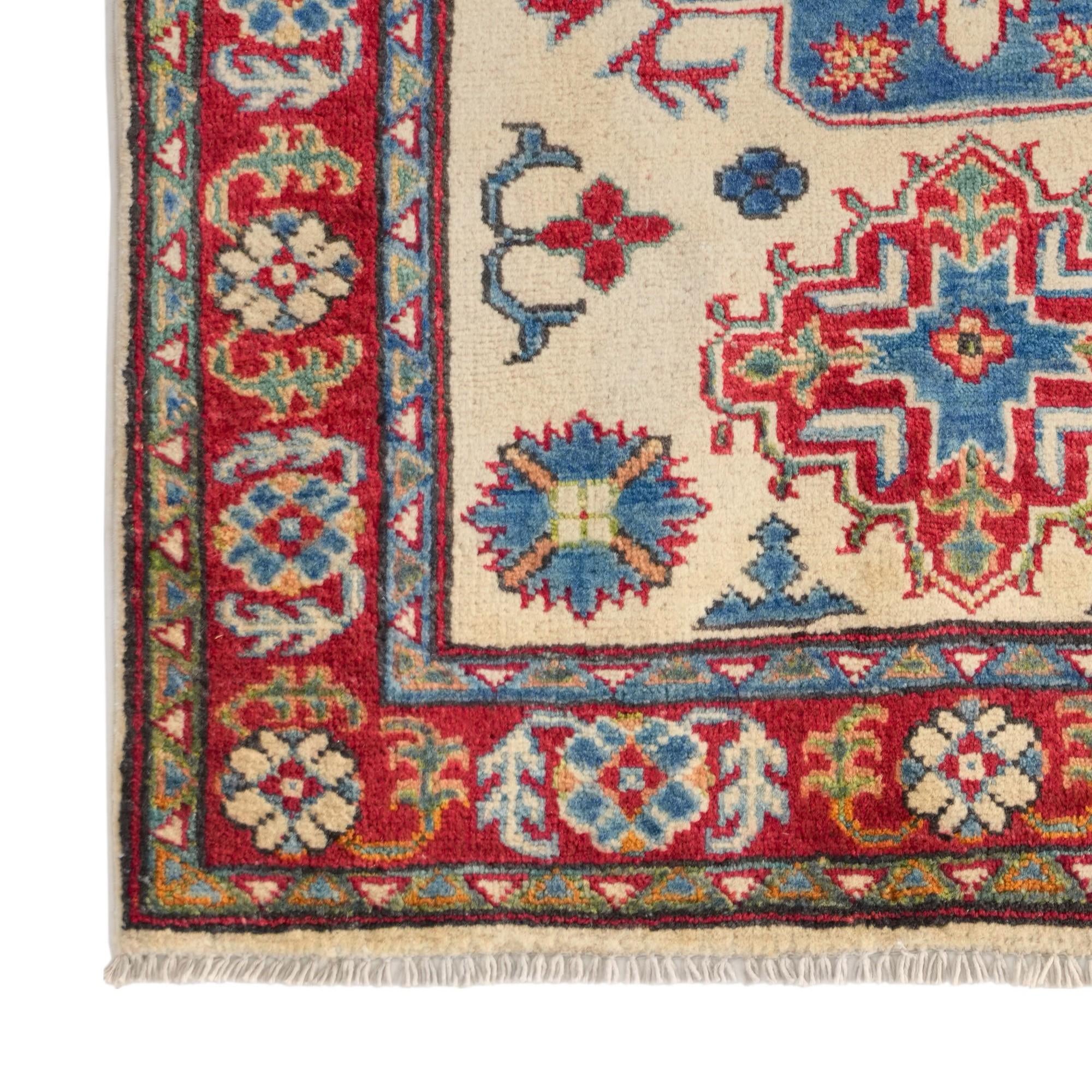 Detail image 7 of 12: 2' 11 x 3' 11 Hand Knotted Kazak Rug