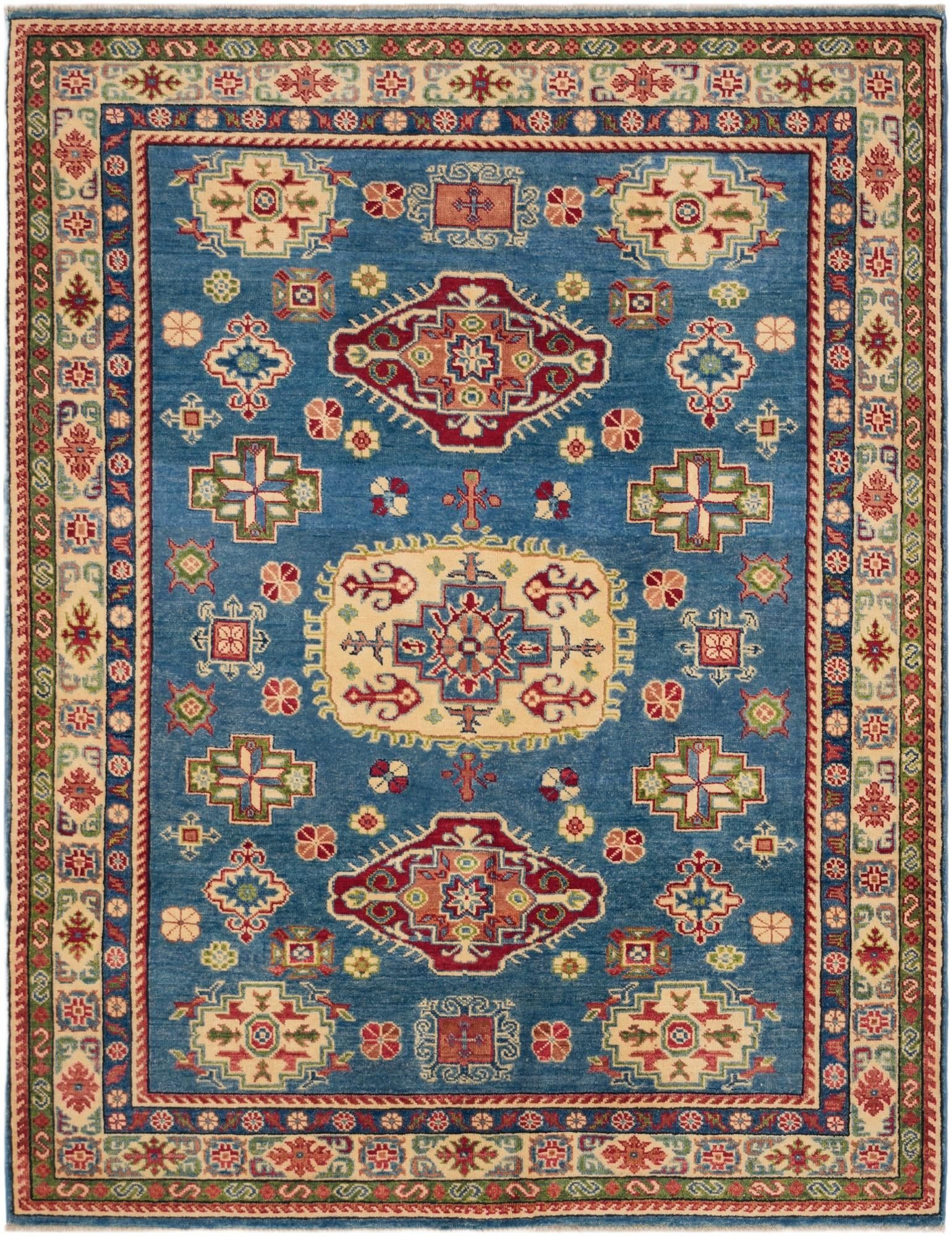 5' x 6' 6 Hand Knotted Kazak Rug