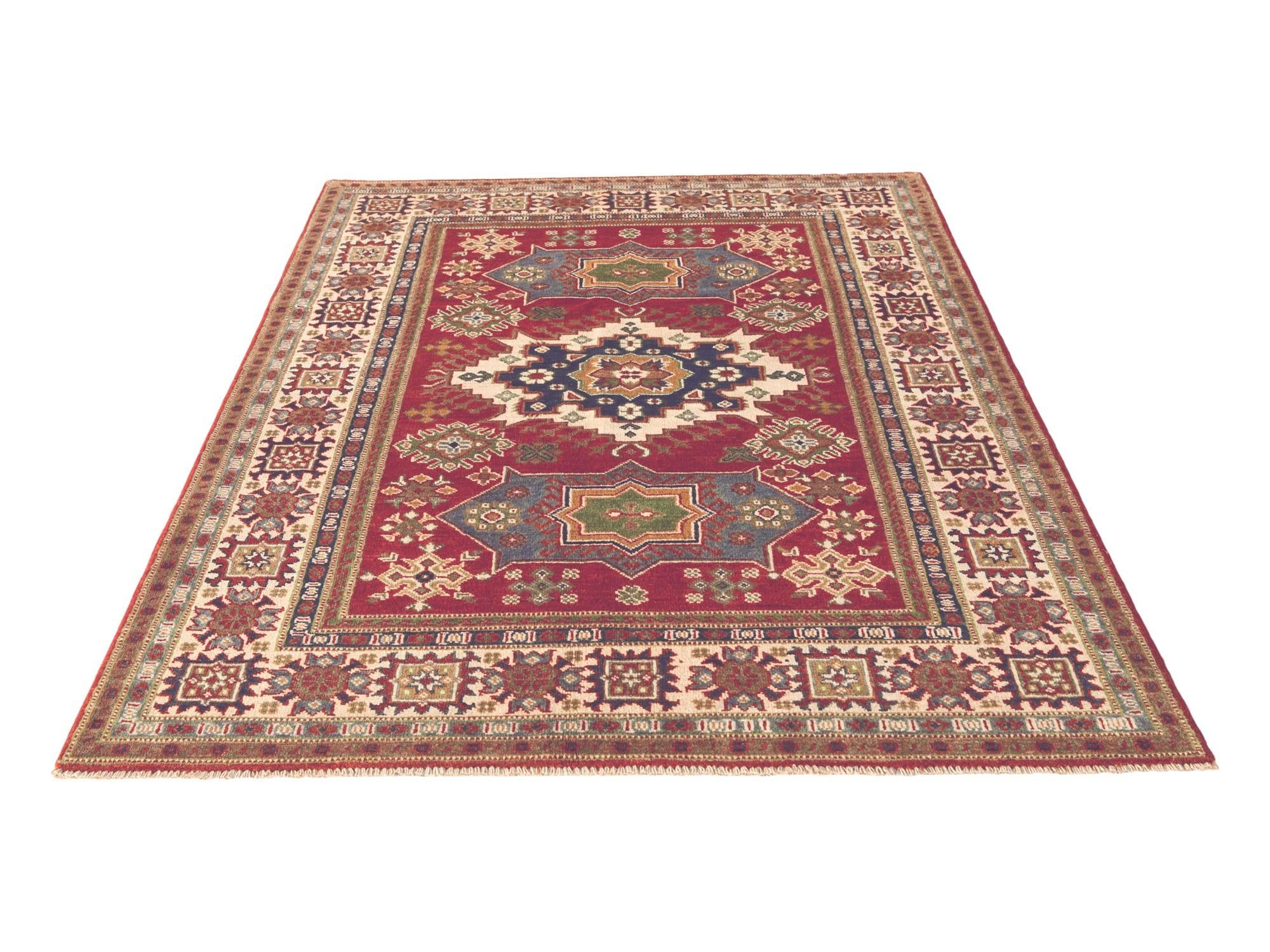 5' x 6' 6 Hand Knotted Kazak Rug