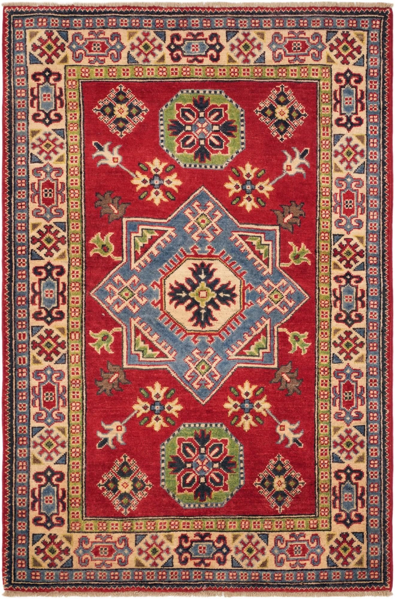 3' 3 x 5' Hand Knotted Kazak Rug