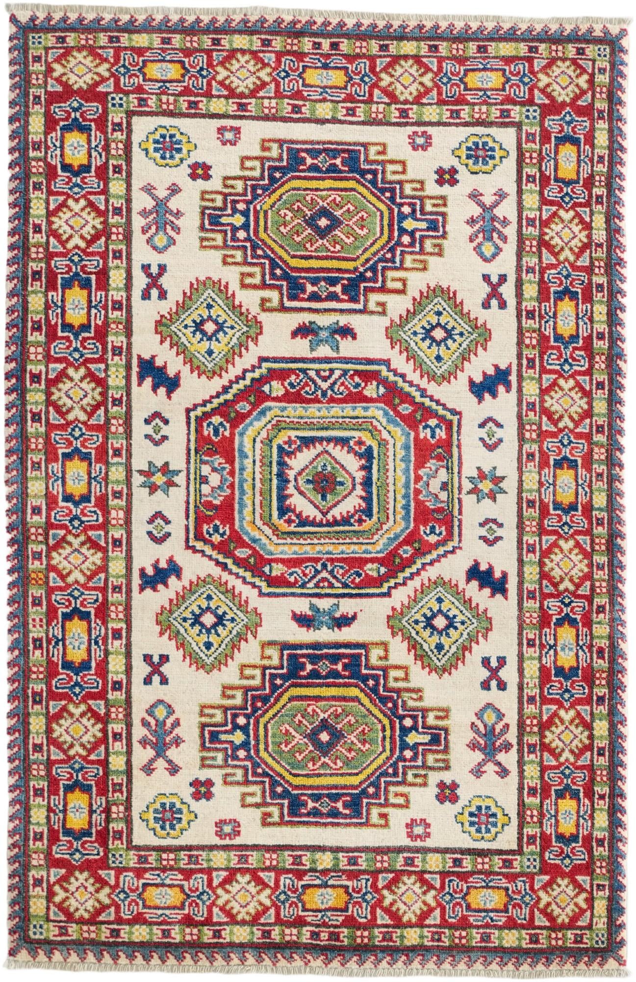 3' 3 x 5' Hand Knotted Kazak Rug