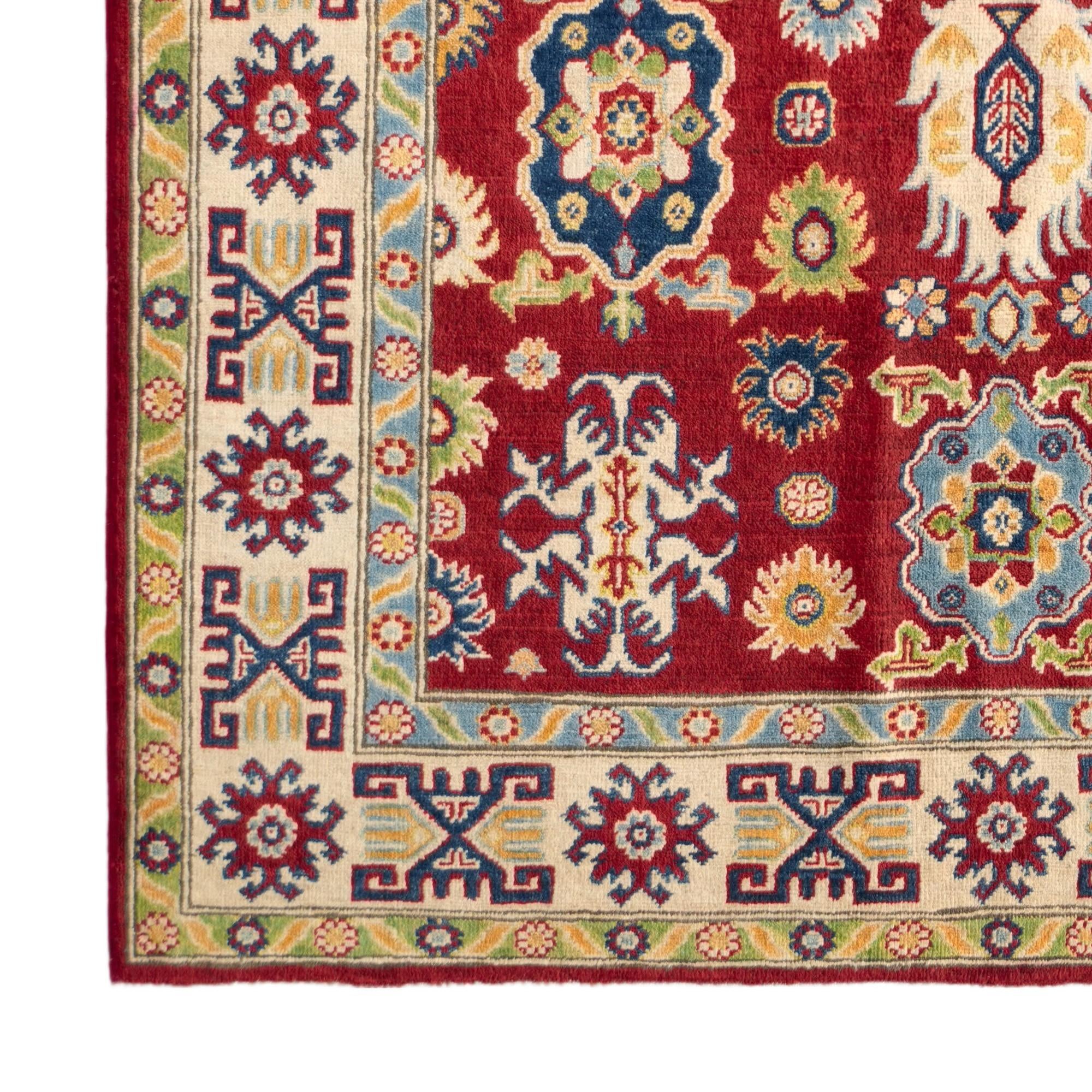 Detail image 7 of 10: 4' 11 x 6' 10 Hand Knotted Kazak Rug