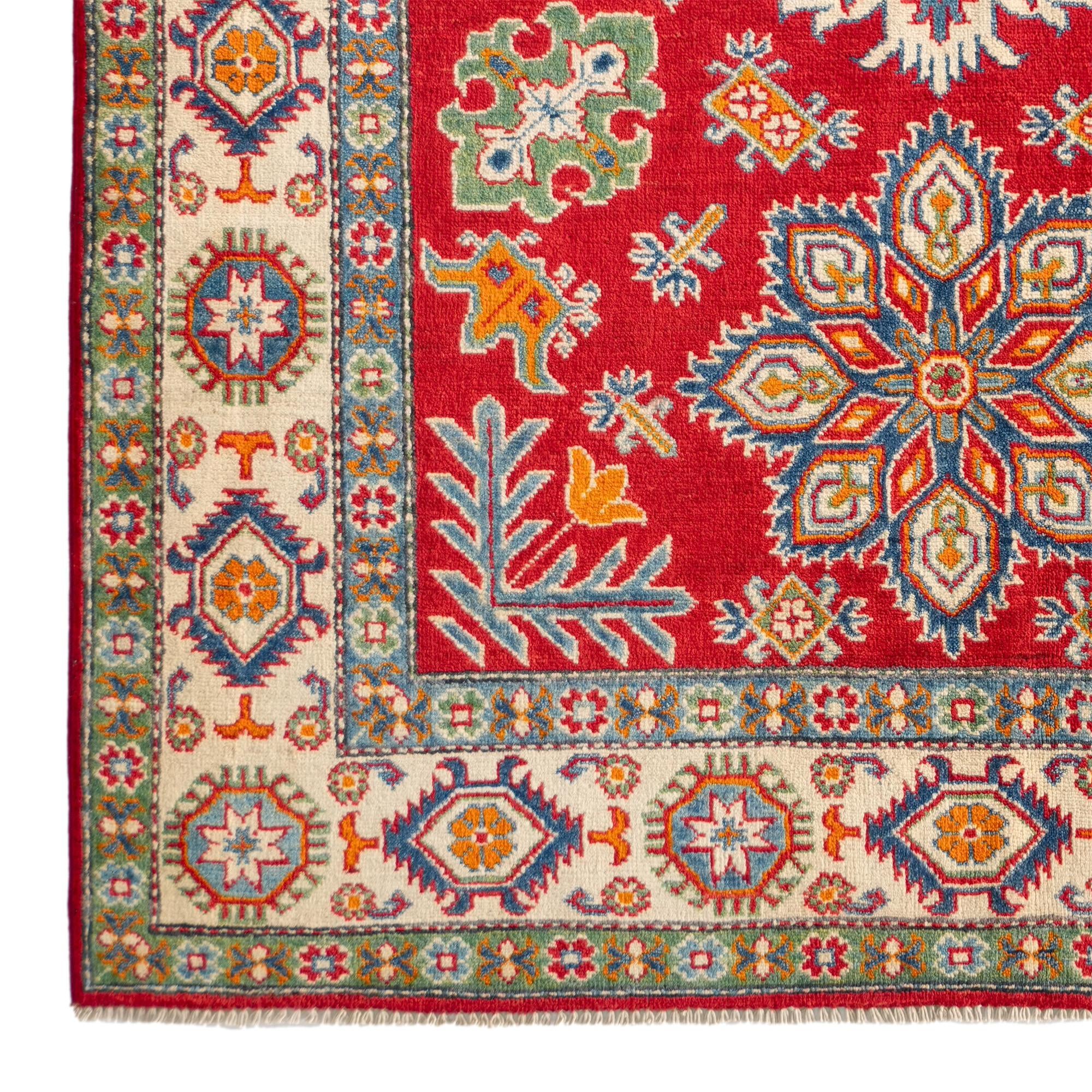 Detail image 7 of 10: 4' 11 x 6' 4 Hand Knotted Kazak Rug