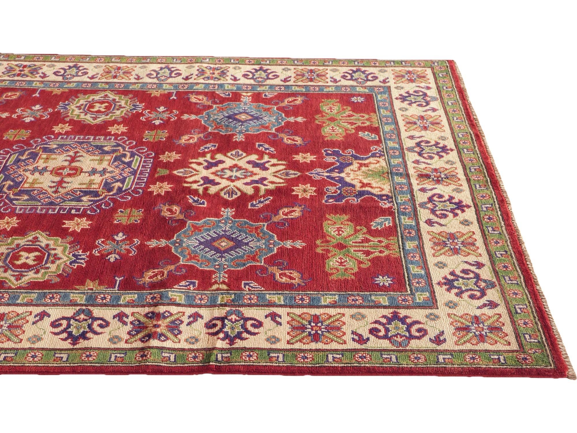 150cm x 215cm Hand Knotted Kazak Rug