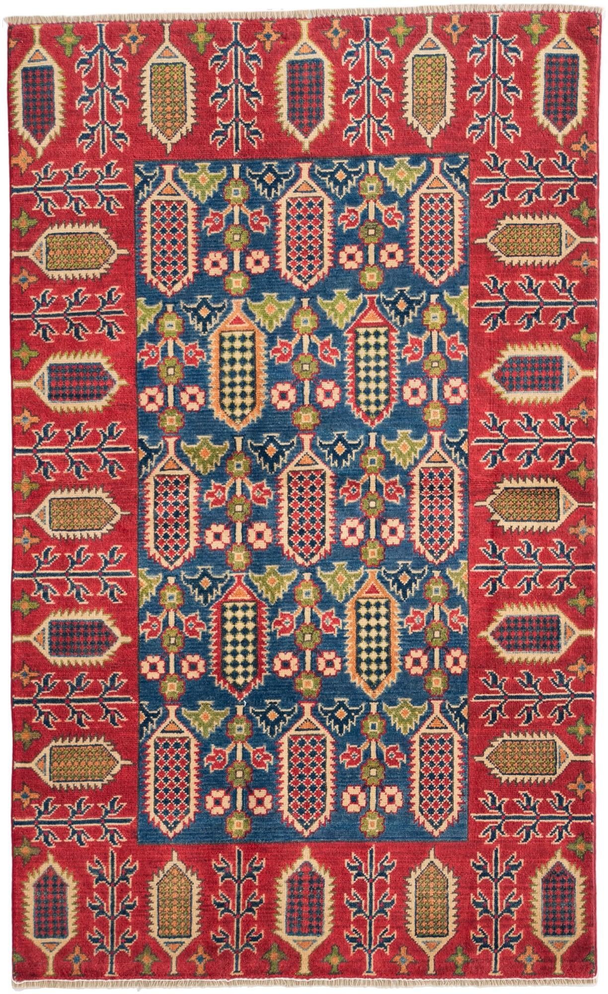 3' 10 x 6' 3 Hand Knotted Kazak Rug