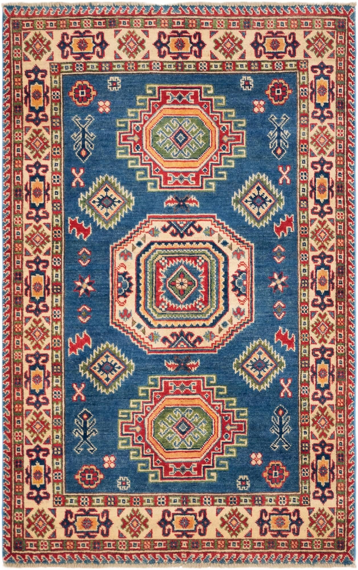 3' 4 x 5' 3 Hand Knotted Kazak Rug