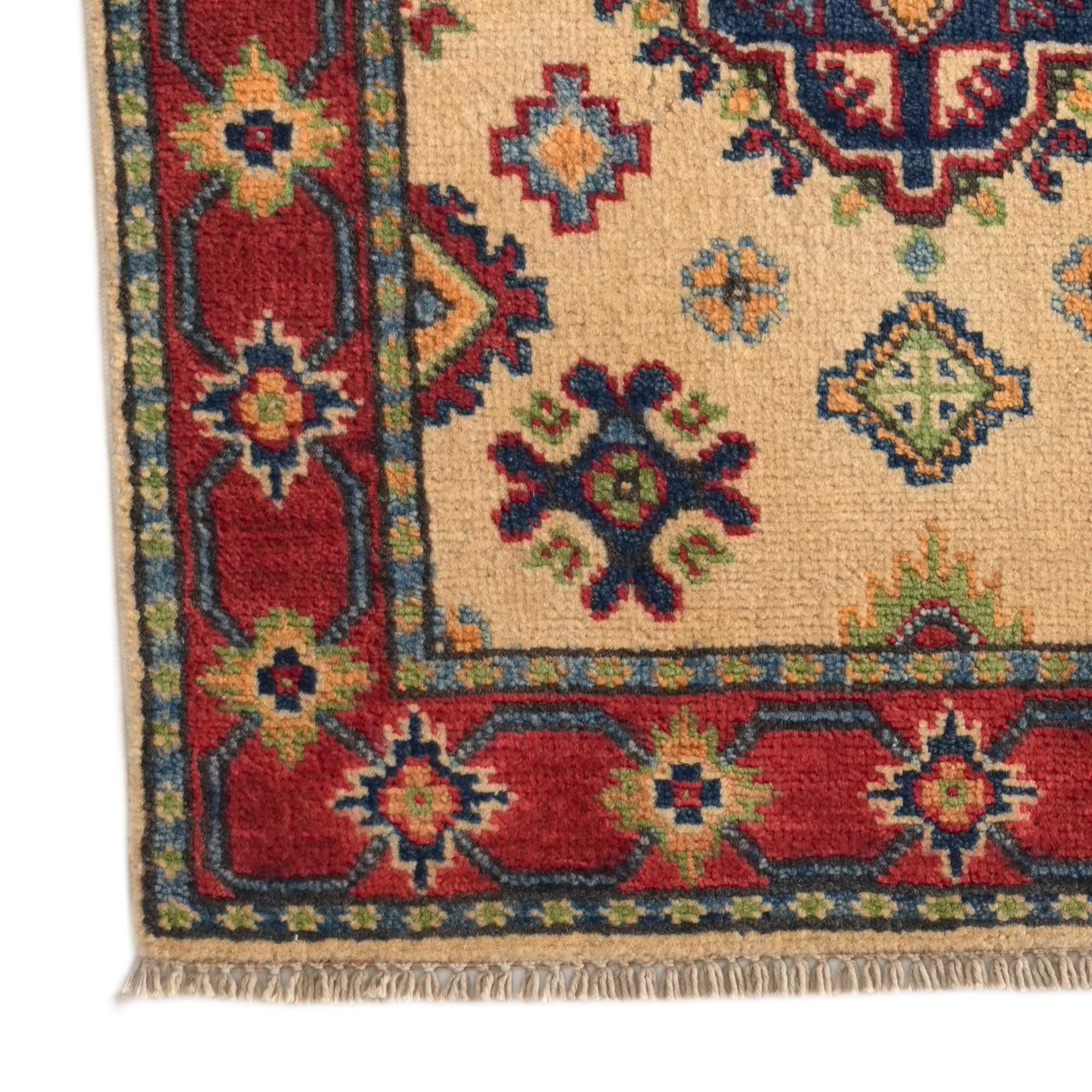 60cm x 90cm anudado a mano Kazak Alfombra