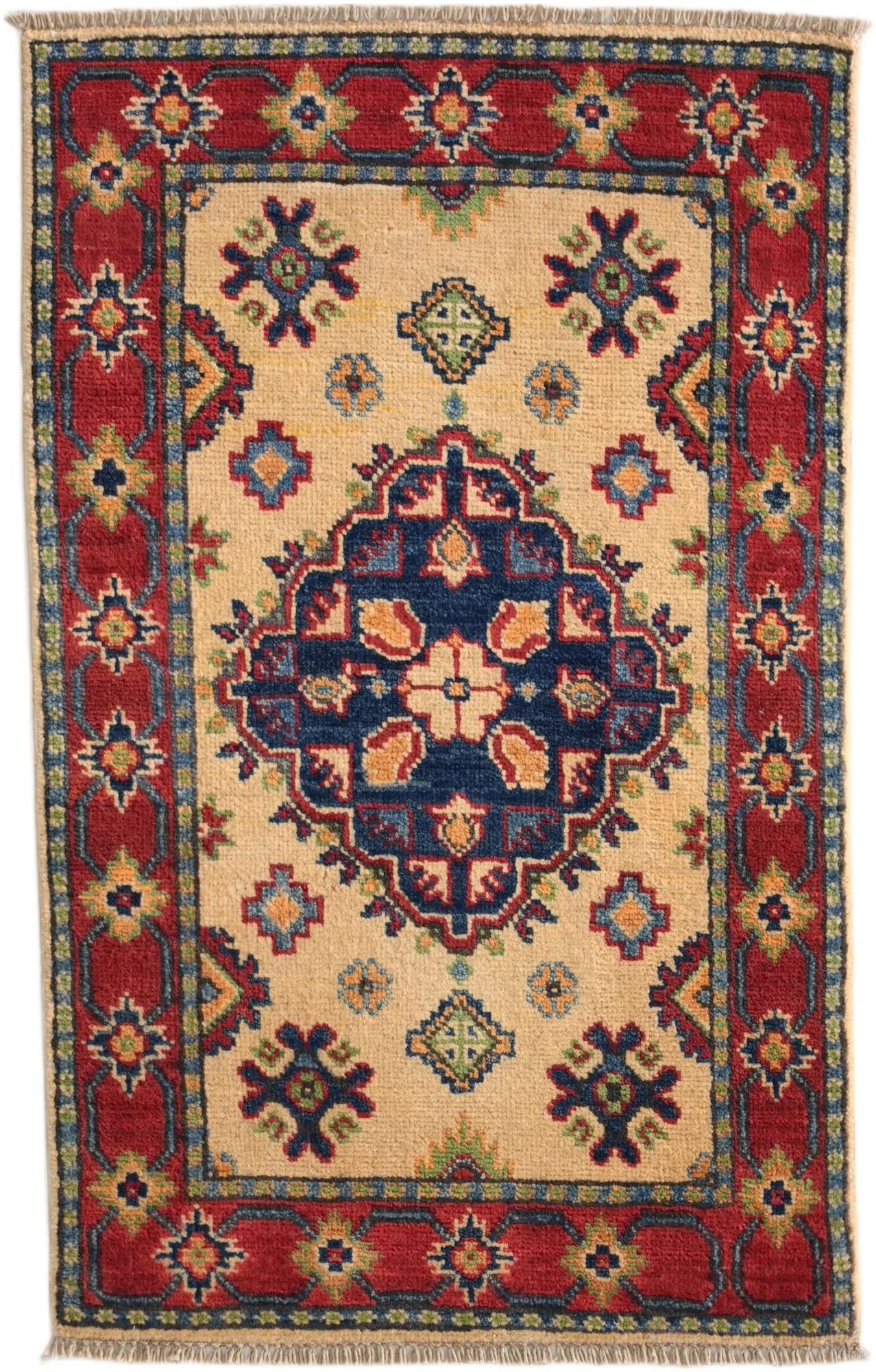 1' 11 x 3' Hand Knotted Kazak Rug