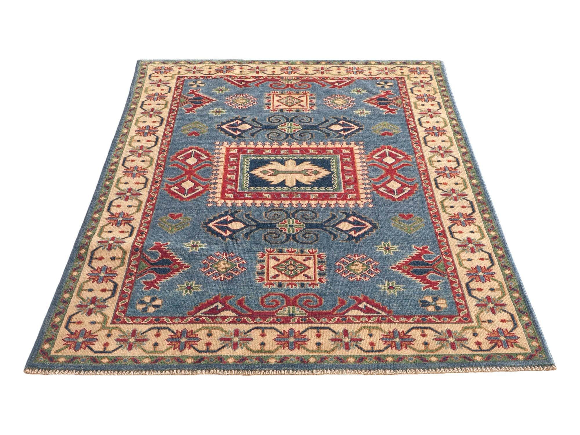 3' 11 x 6' Hand Knotted Kazak Rug