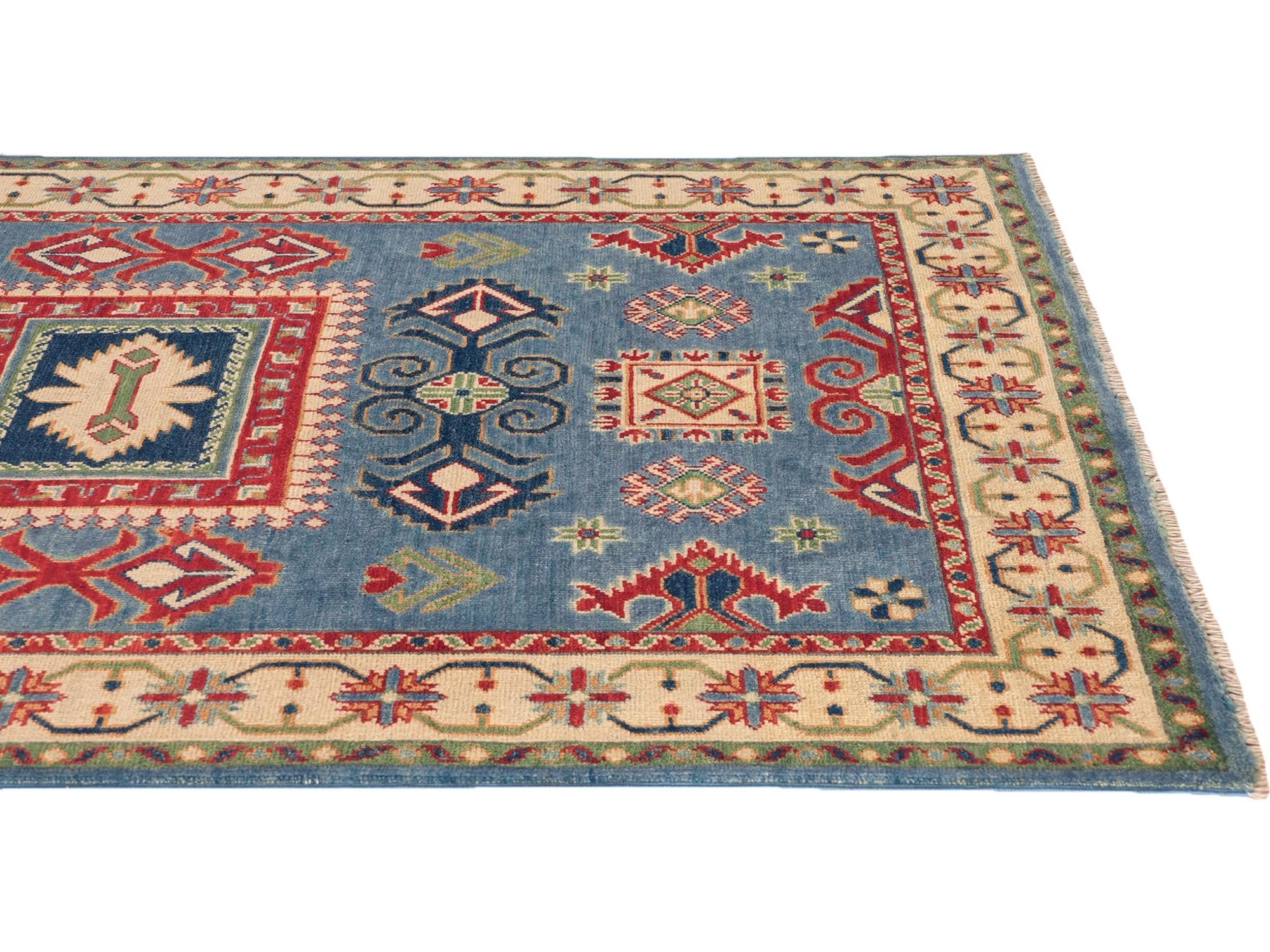 3' 11 x 6' Hand Knotted Kazak Rug
