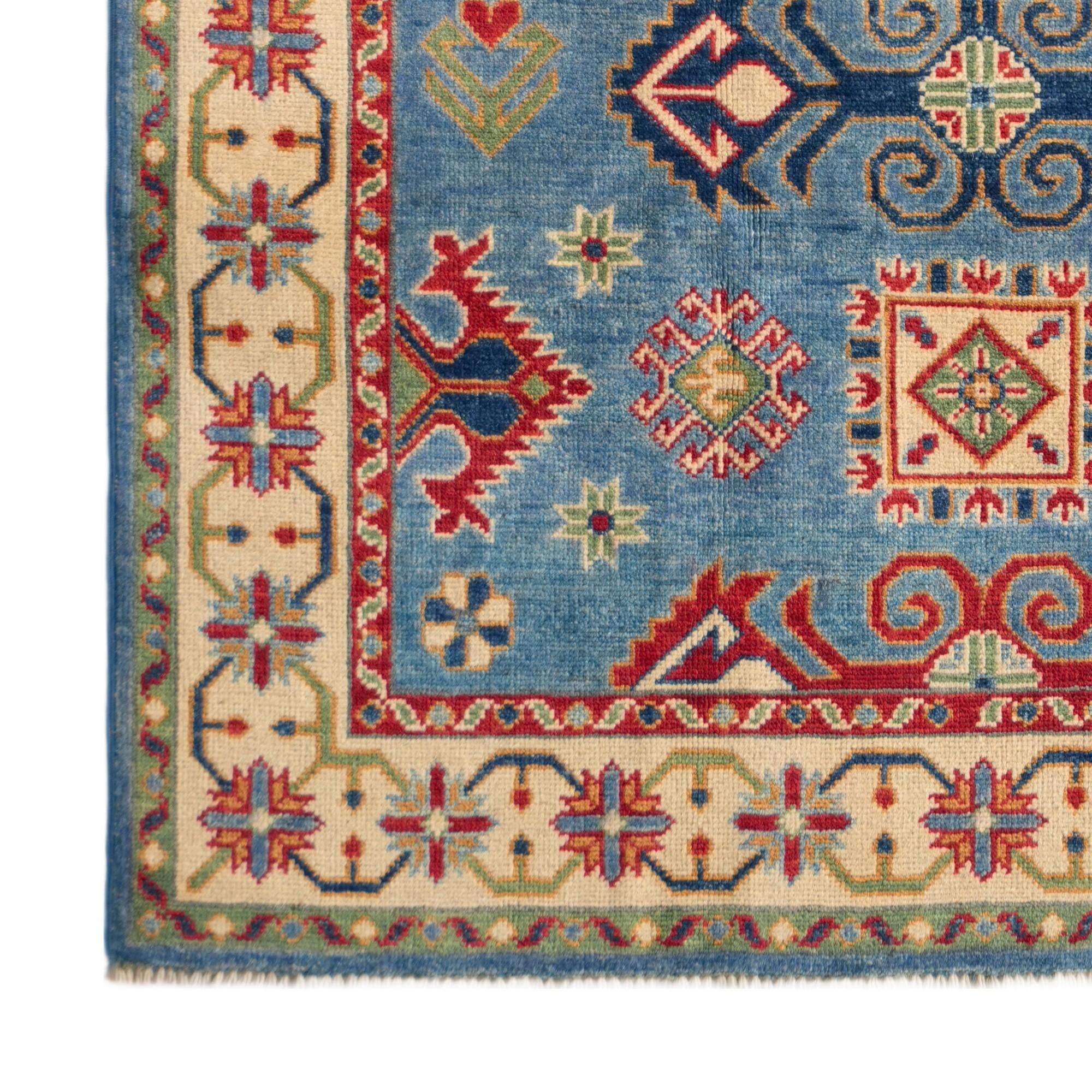3' 11 x 6' Hand Knotted Kazak Rug