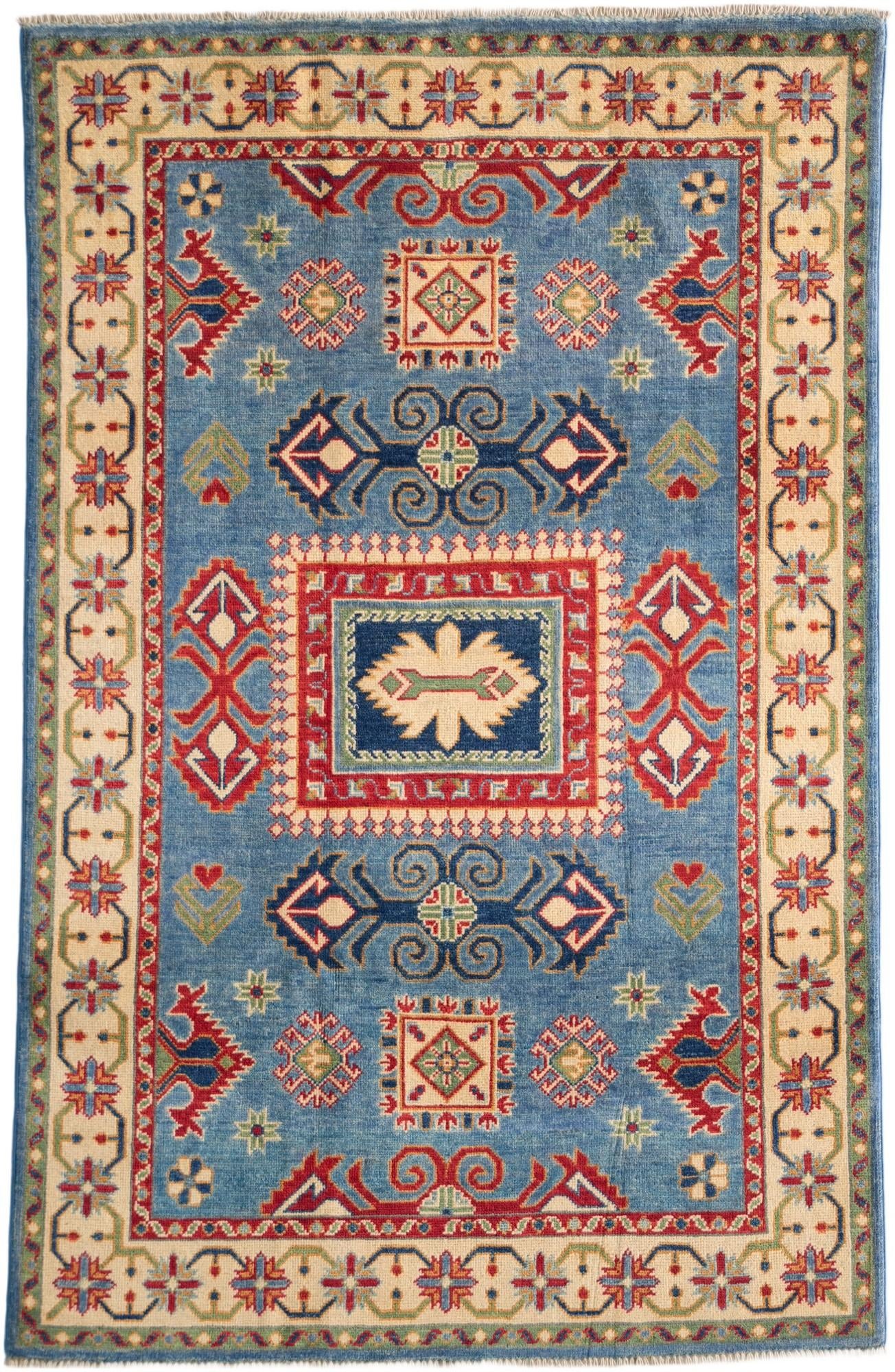 3' 11 x 6' Hand Knotted Kazak Rug