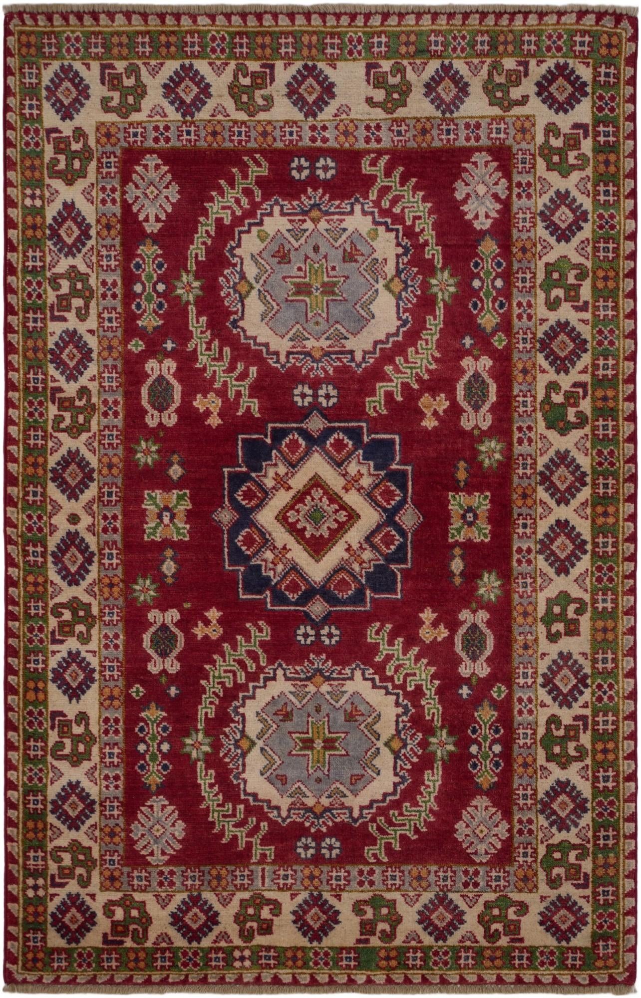3' 3 x 5' Hand Knotted Kazak Rug