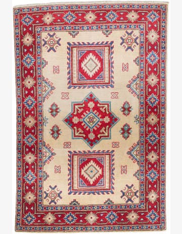 3' 3 x 4' 10 Hand Knotted Kazak Rug