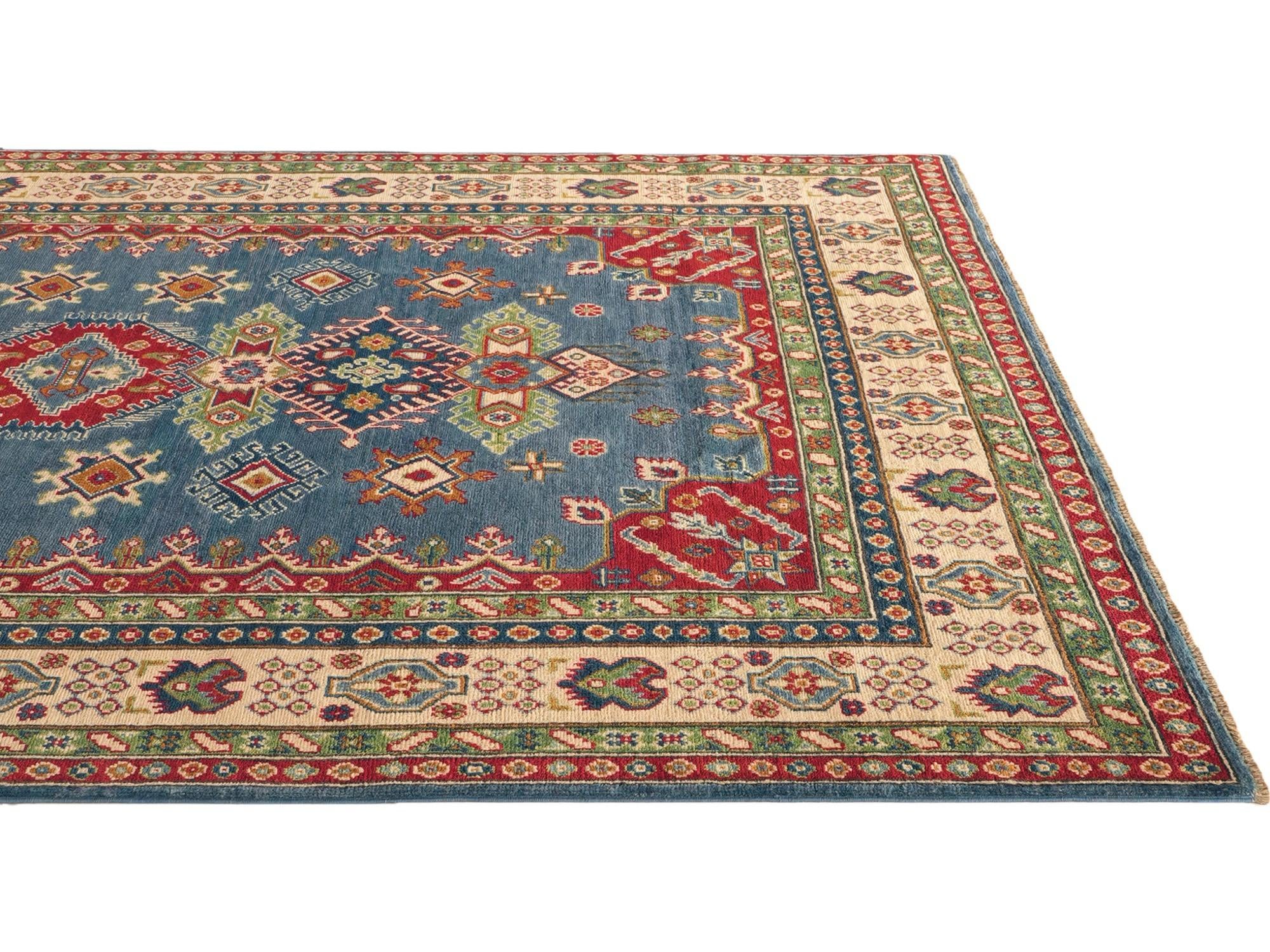 Detail image 6 of 10: 6' 2 x 9' 1 Hand Knotted Kazak Rug