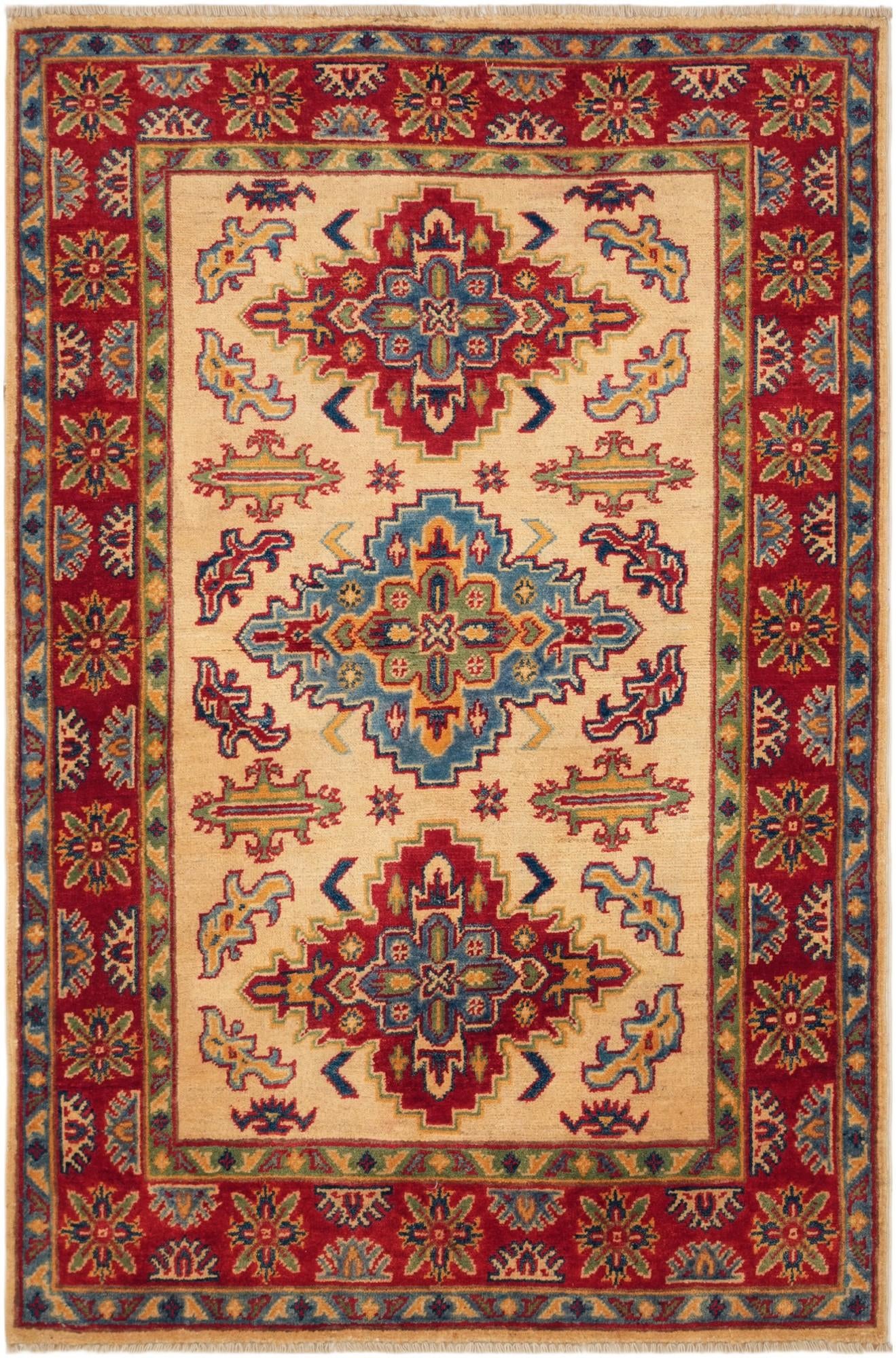 3' 4 x 5' 1 Hand Knotted Kazak Rug