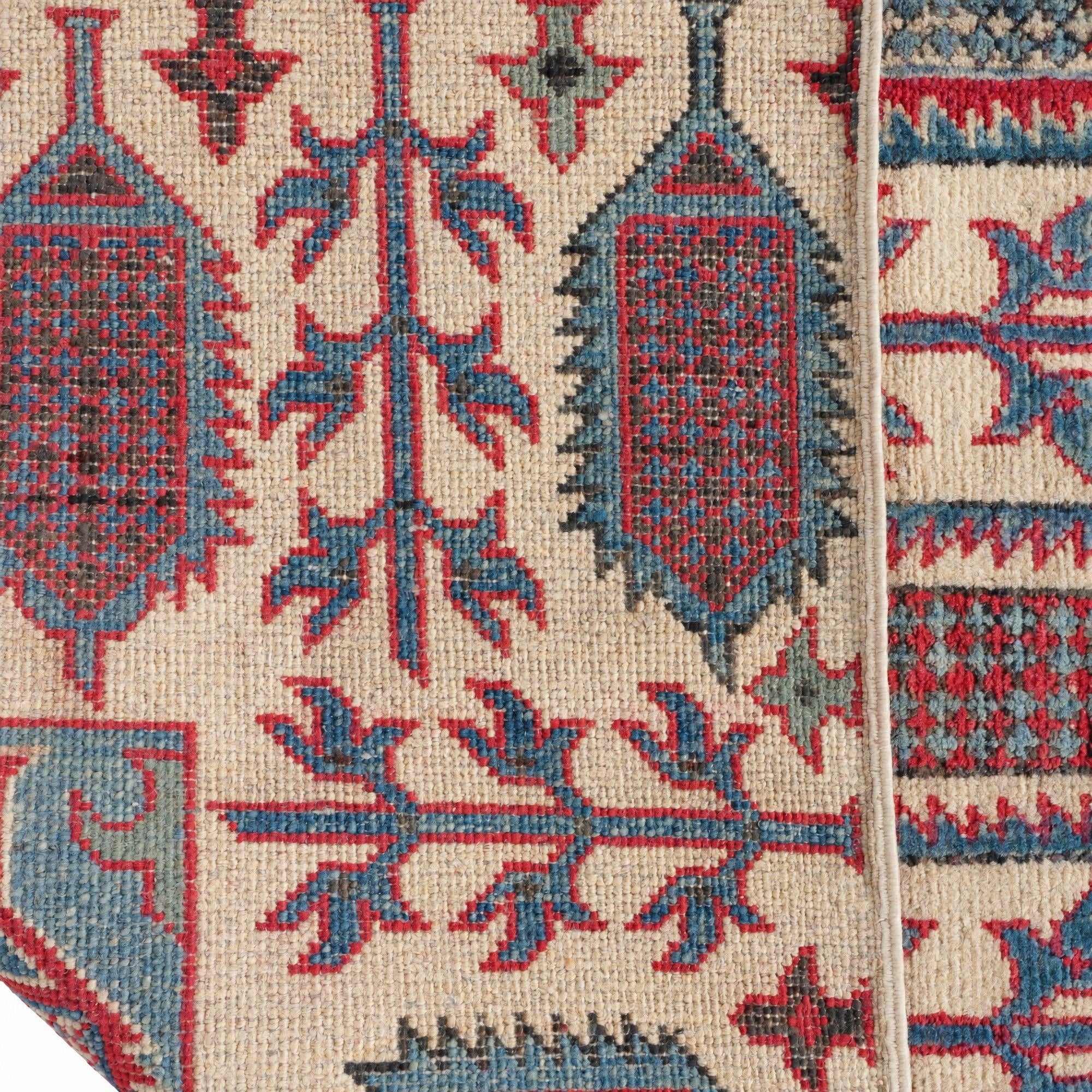 145cm x 200cm Noué main Kazak Tapis