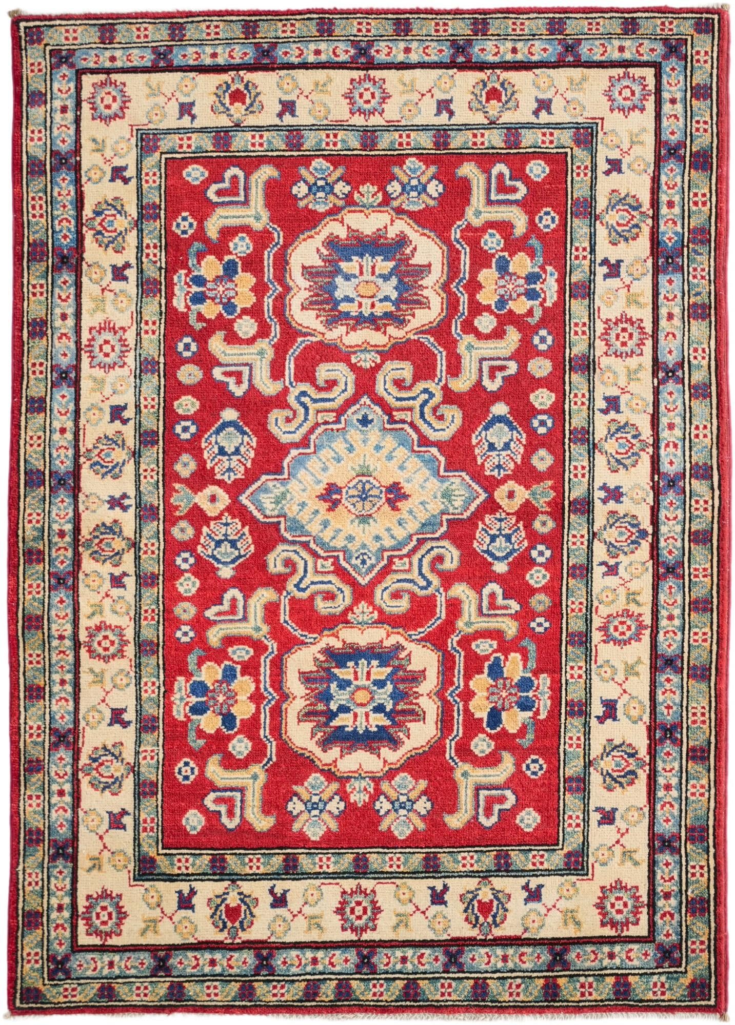 3' 5 x 4' 9 Hand Knotted Kazak Rug