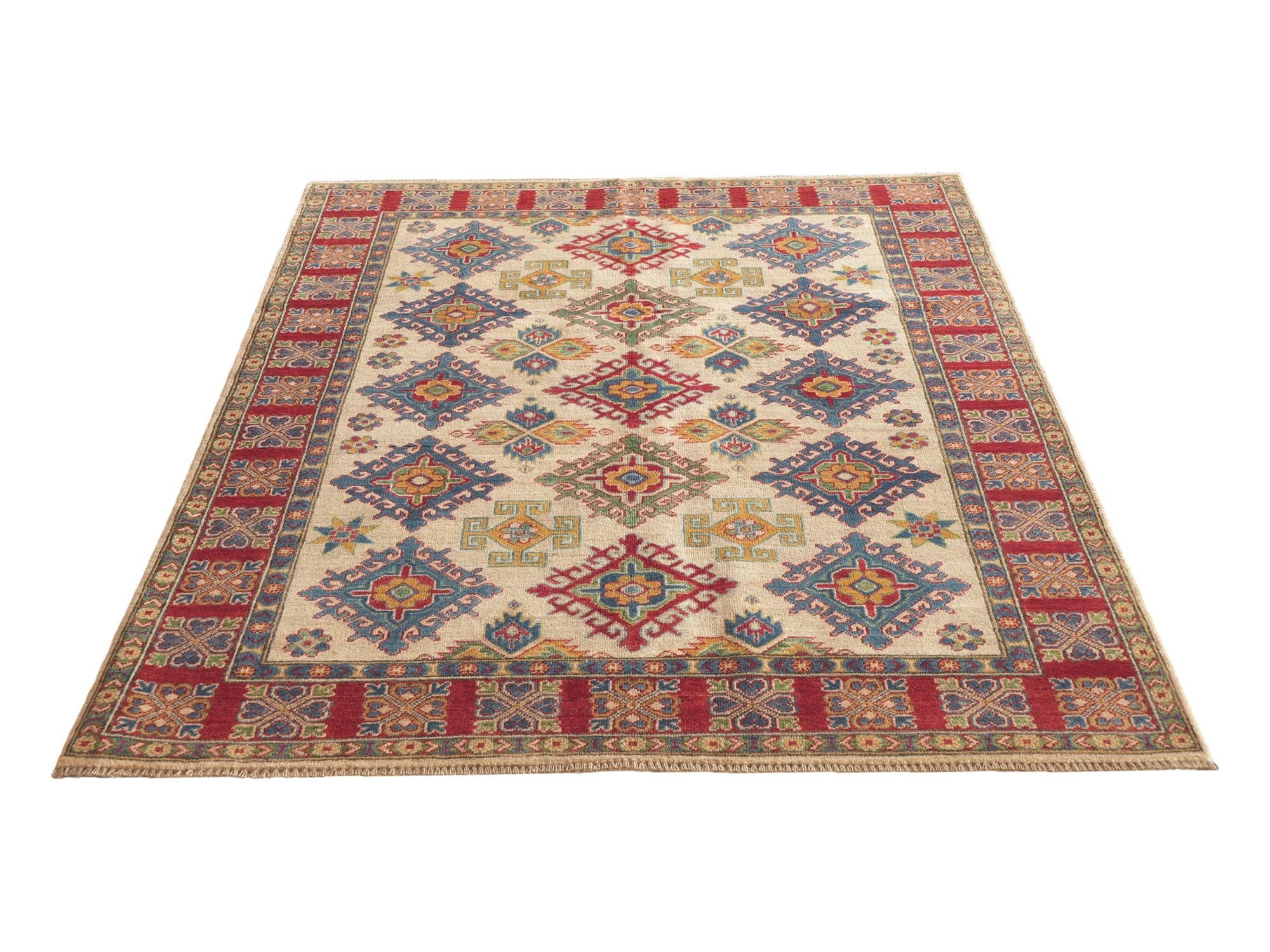 155cm x 210cm Noué main Kazak Tapis