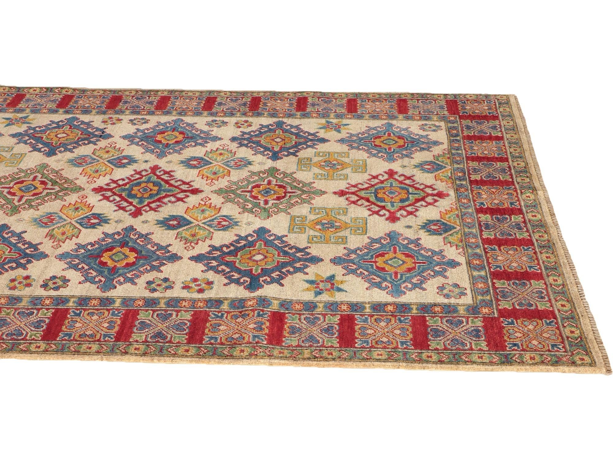 155cm x 210cm Noué main Kazak Tapis