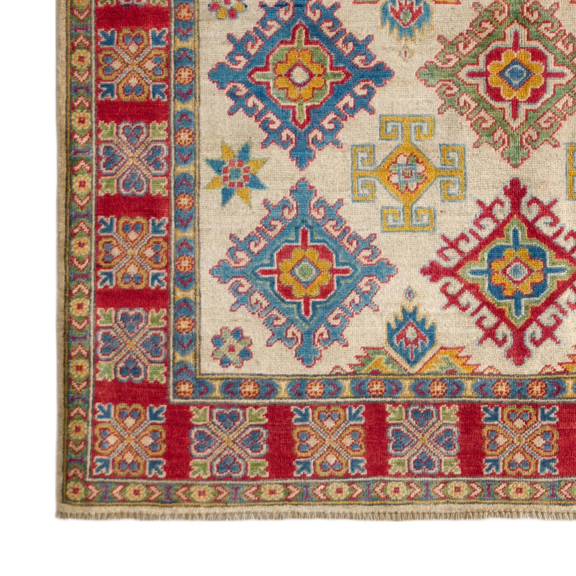 155cm x 210cm Noué main Kazak Tapis