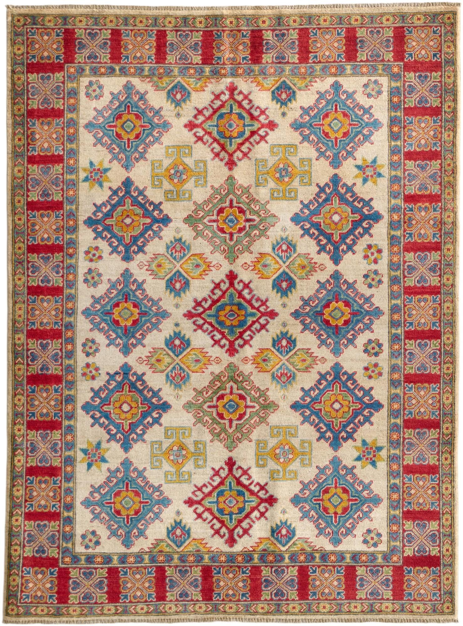 155cm x 210cm Noué main Kazak Tapis