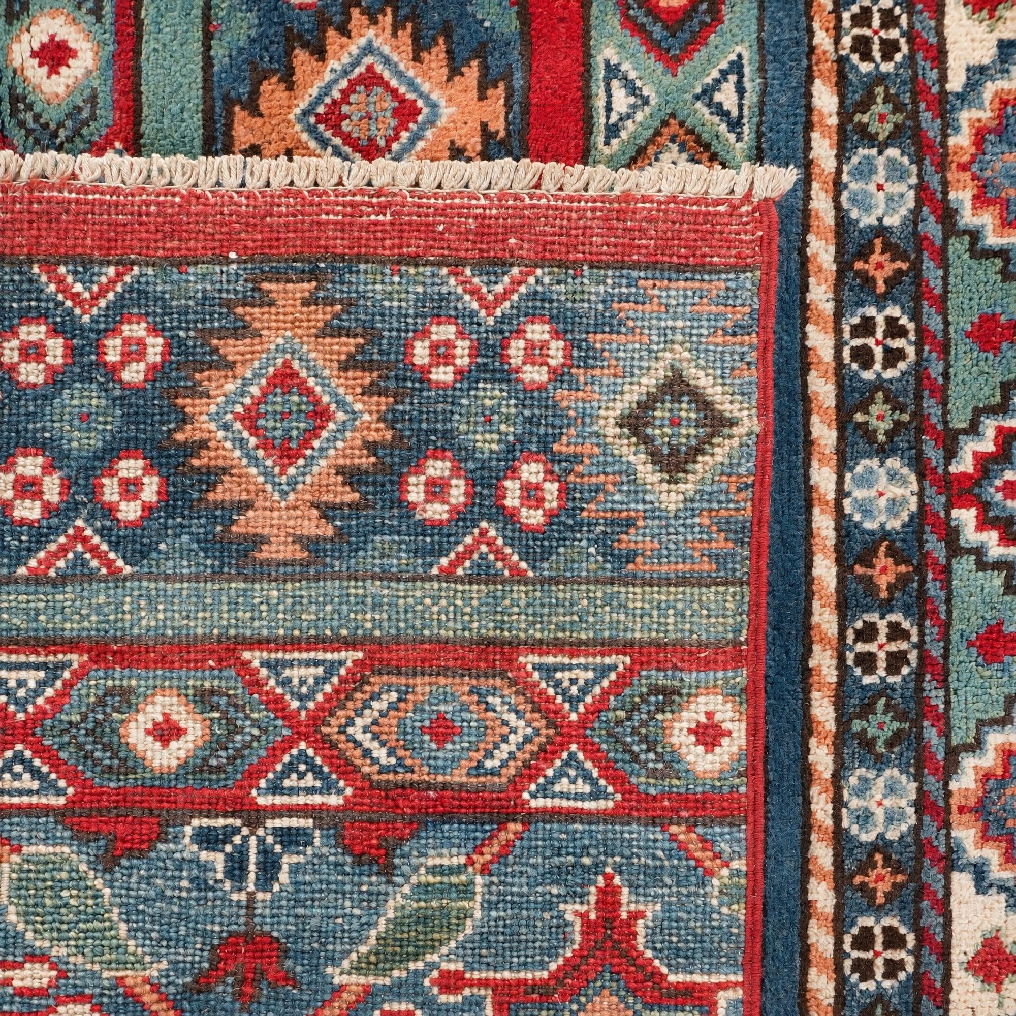 155cm x 220cm Hand Knotted Kazak Rug