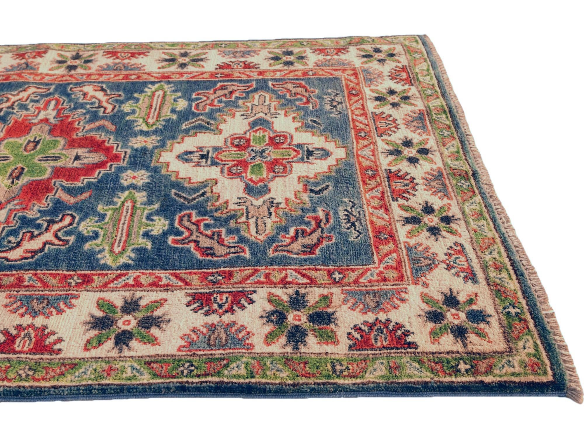 Detail image 6 of 10: 3' 4 x 4' 11 Hand Knotted Kazak Rug