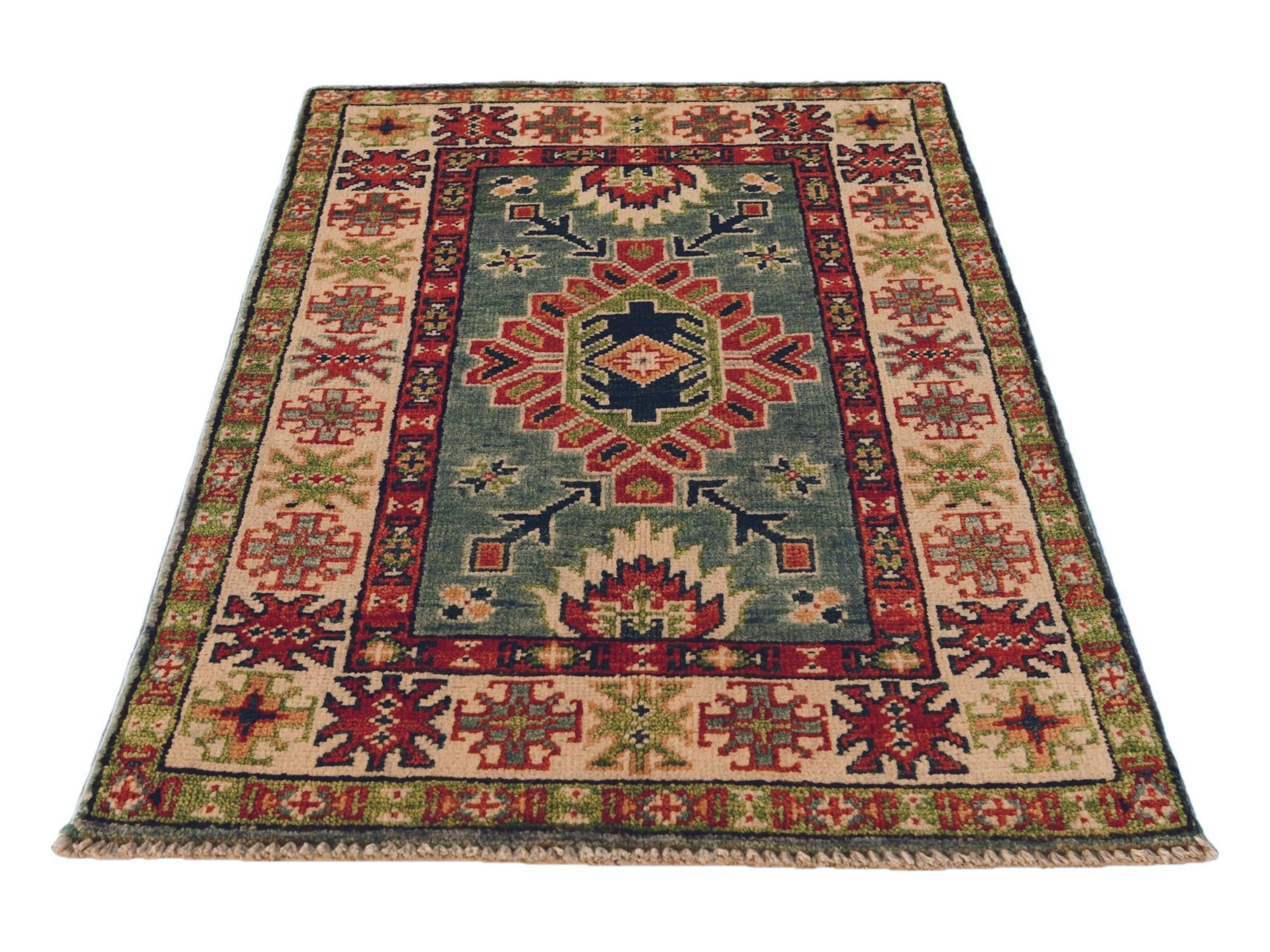 2' x 3' 1 Hand Knotted Kazak Rug