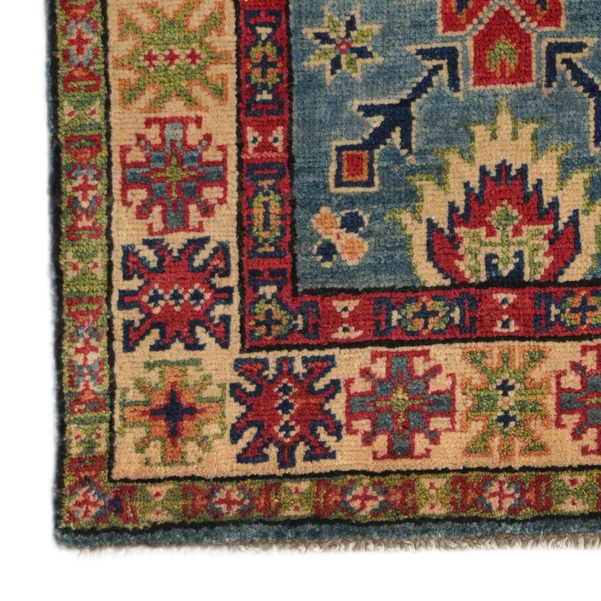 2' x 3' 1 Hand Knotted Kazak Rug