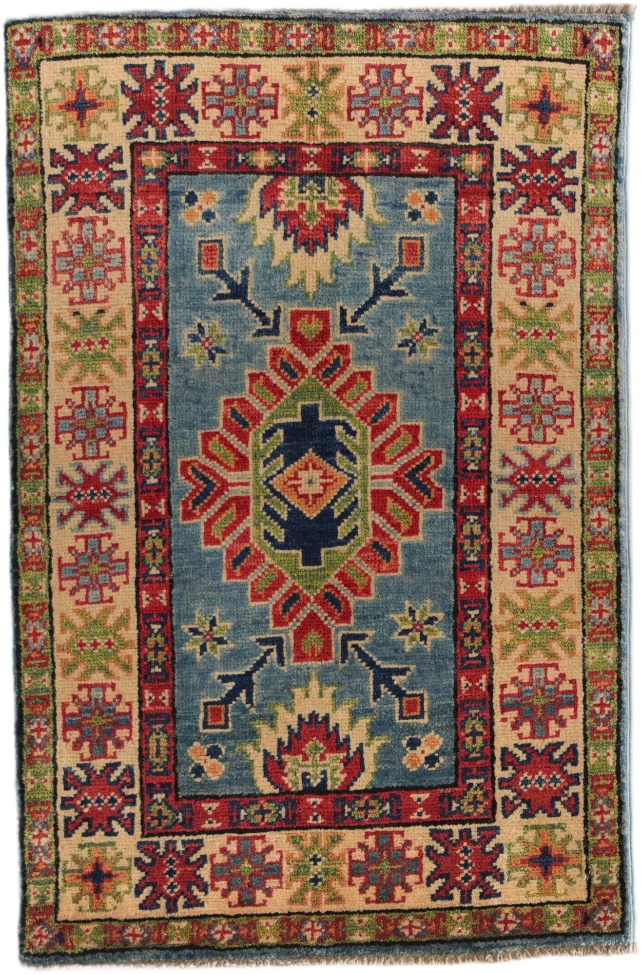 2' x 3' 1 Hand Knotted Kazak Rug