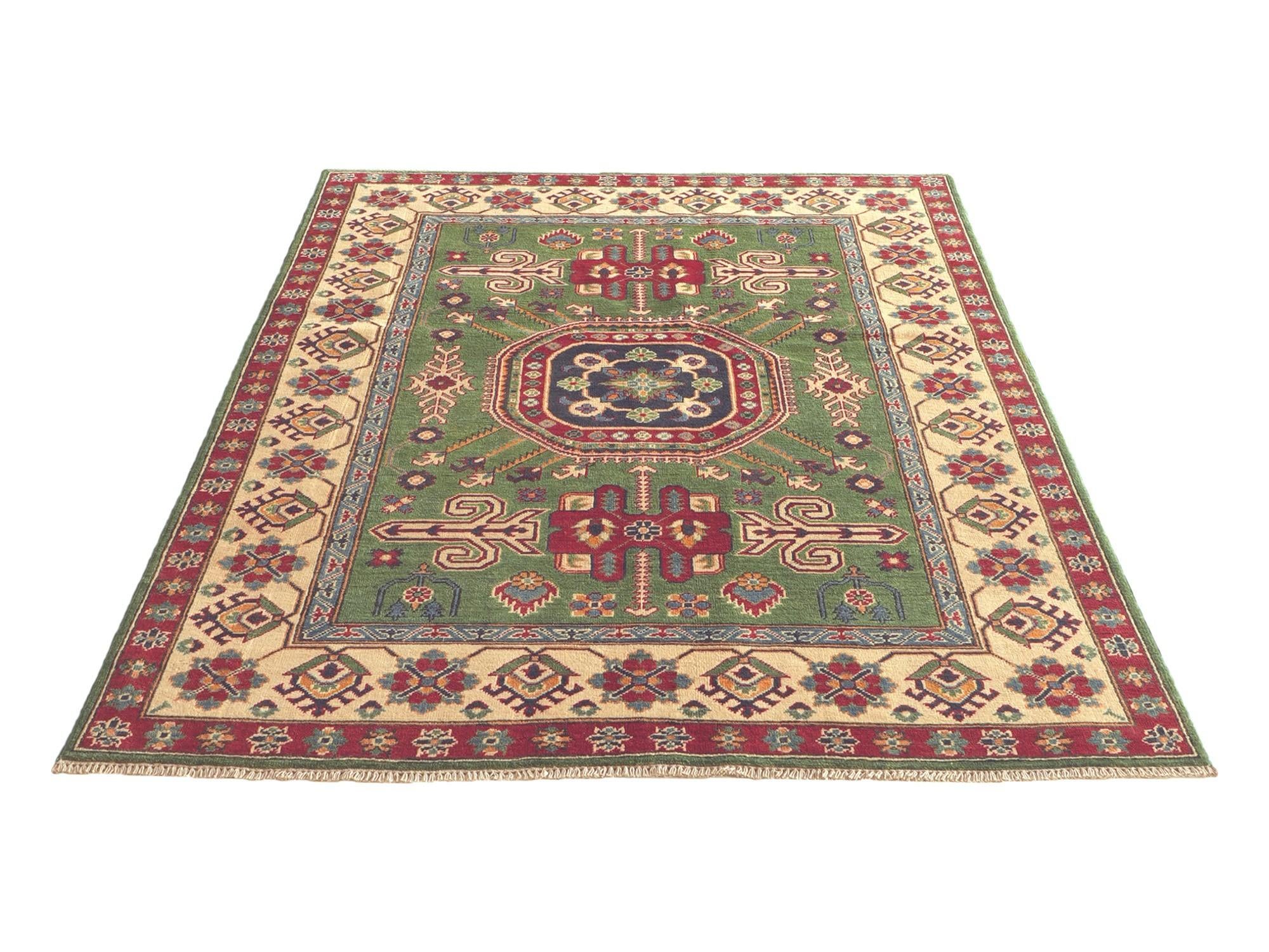 150cm x 215cm Noué main Kazak Tapis