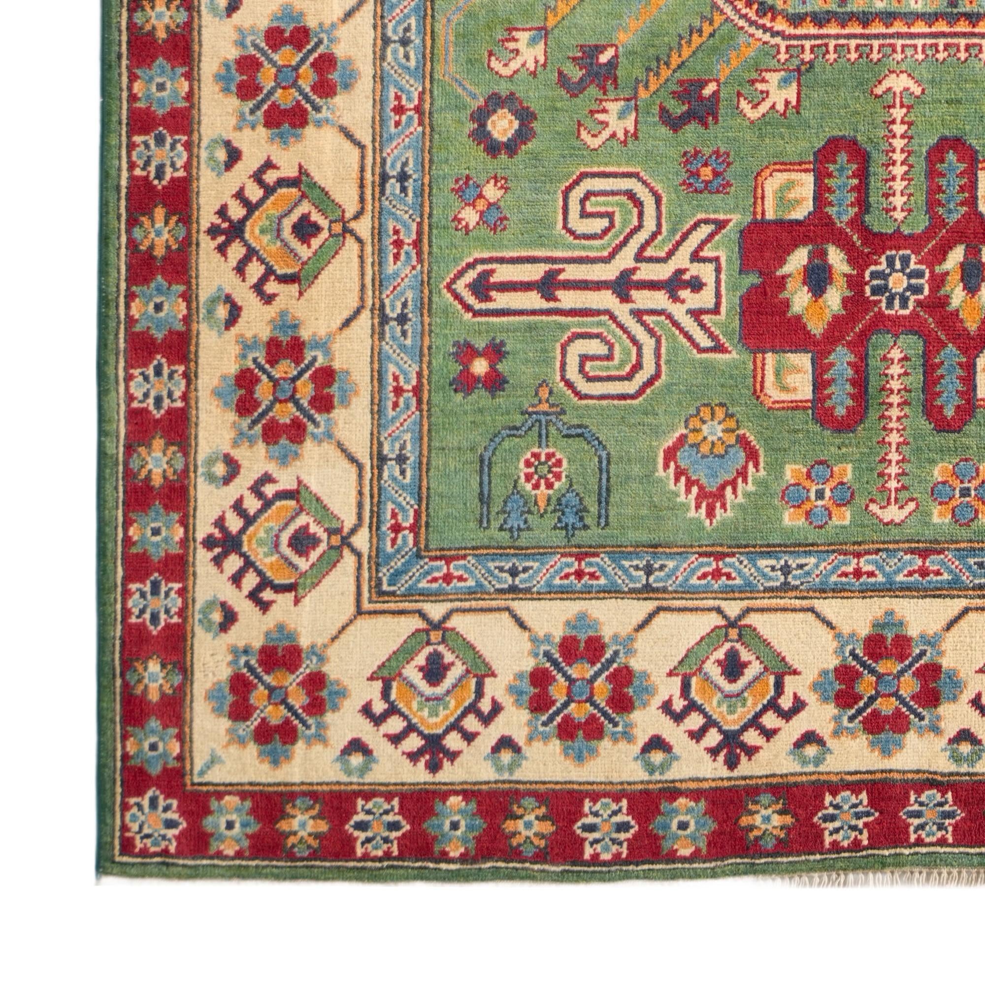 150cm x 215cm Noué main Kazak Tapis