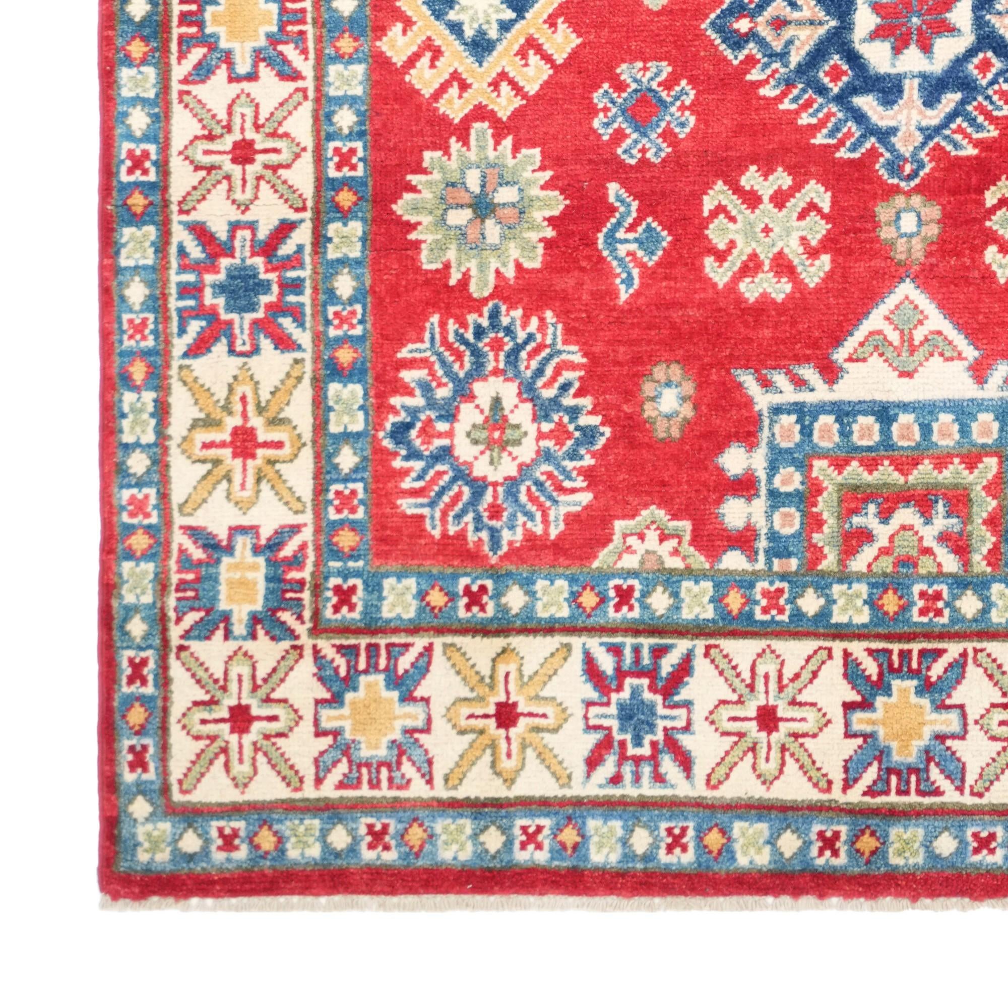 4' x 6' 1 Hand Knotted Kazak Rug