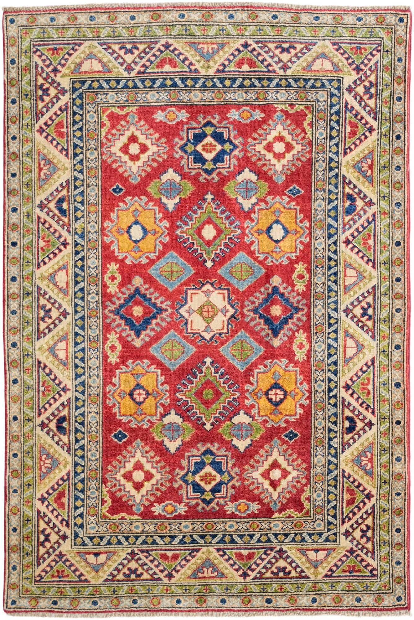 4' x 6' Hand Knotted Kazak Rug