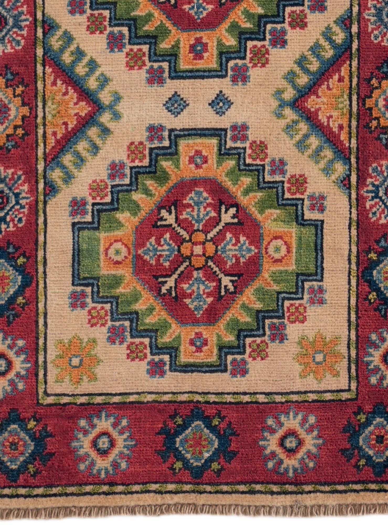 1' 11 x 3' 1 Hand Knotted Kazak Rug
