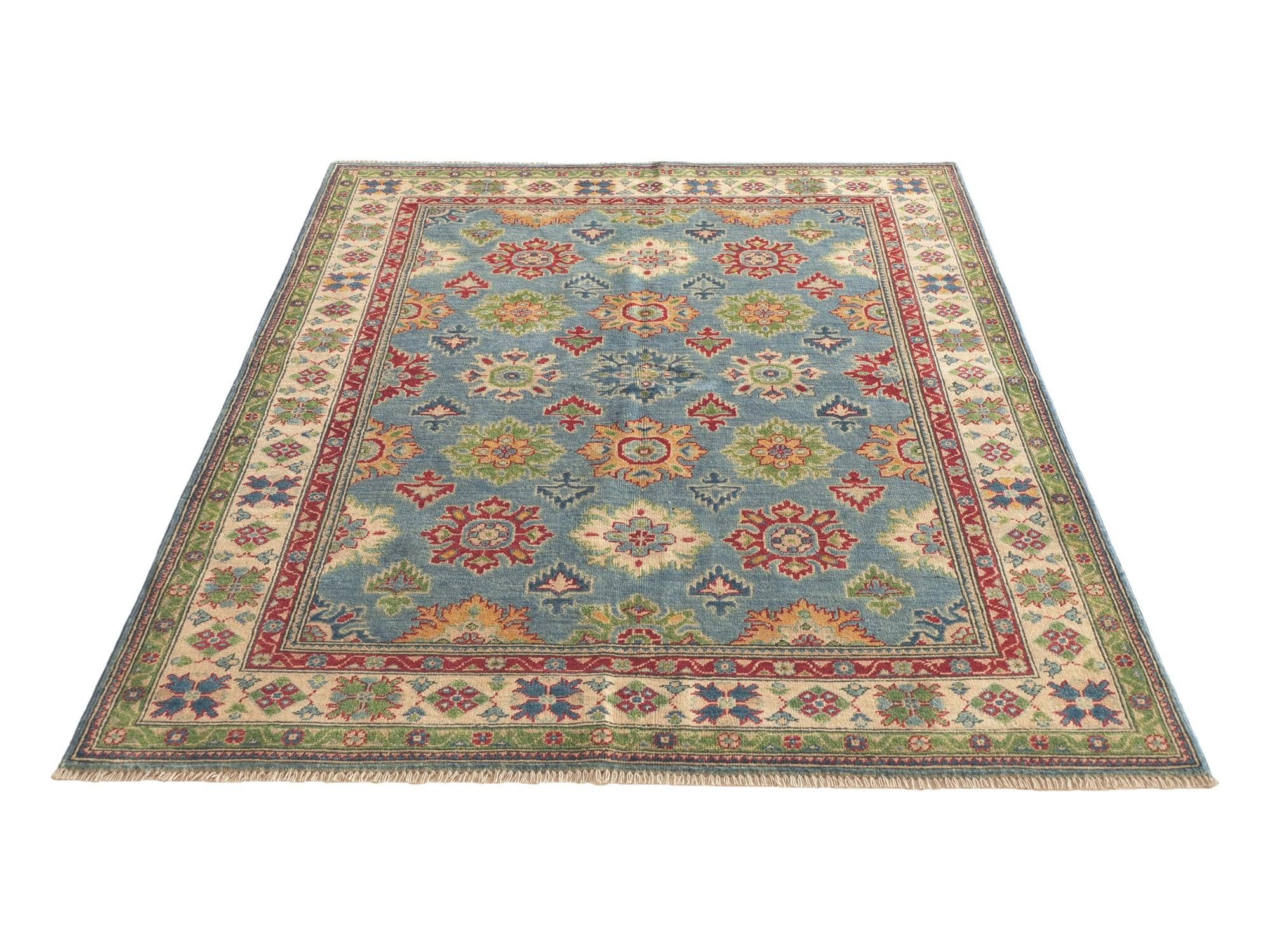 Detail image 5 of 10: 4' 10 x 6' 7 Hand Knotted Kazak Rug