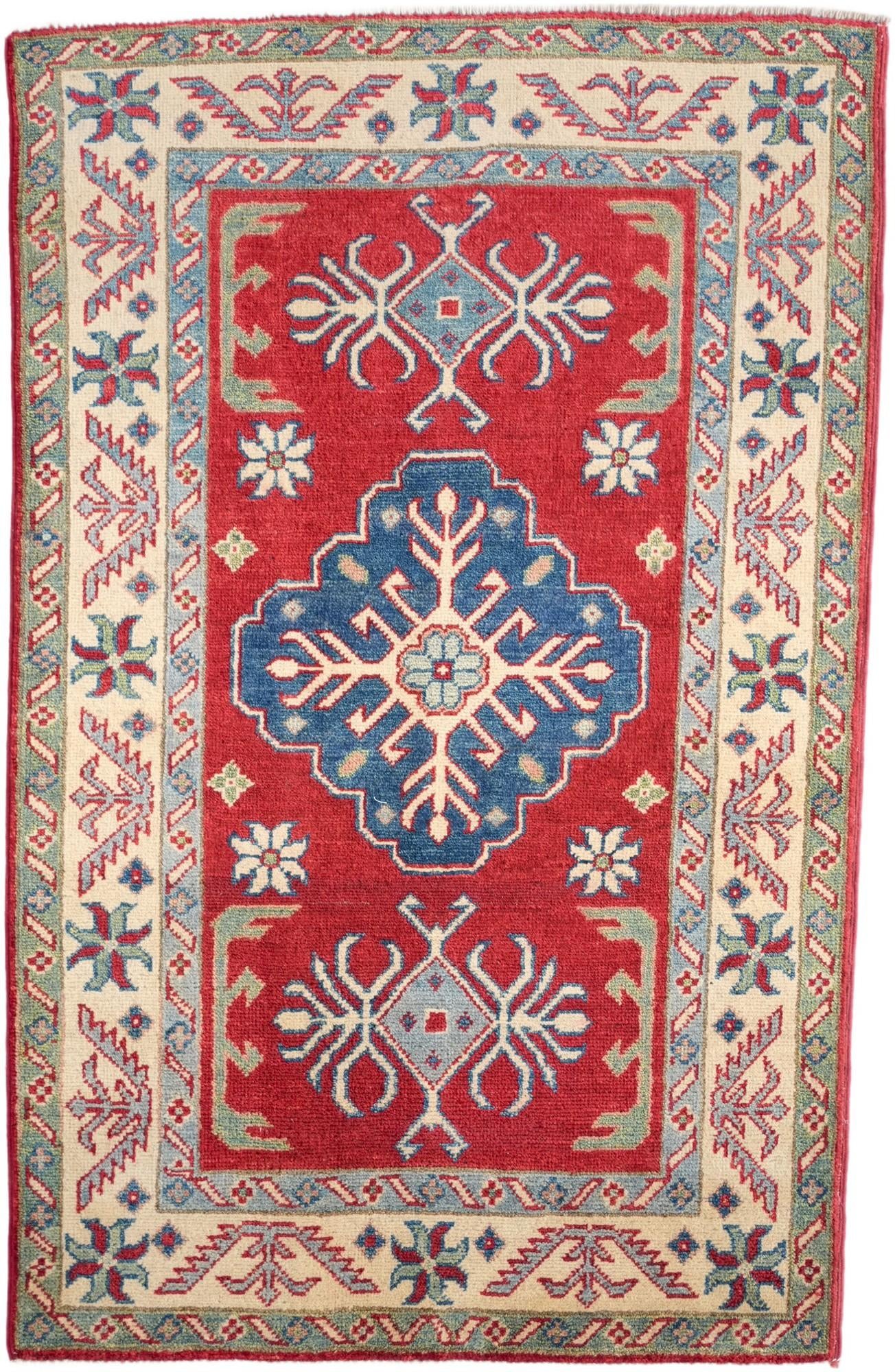 2' 7 x 4' Hand Knotted Kazak Rug