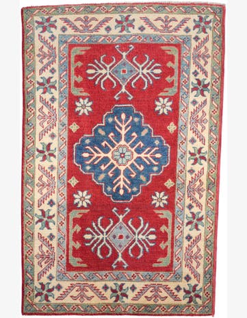 2' 7 x 4' Hand Knotted Kazak Rug