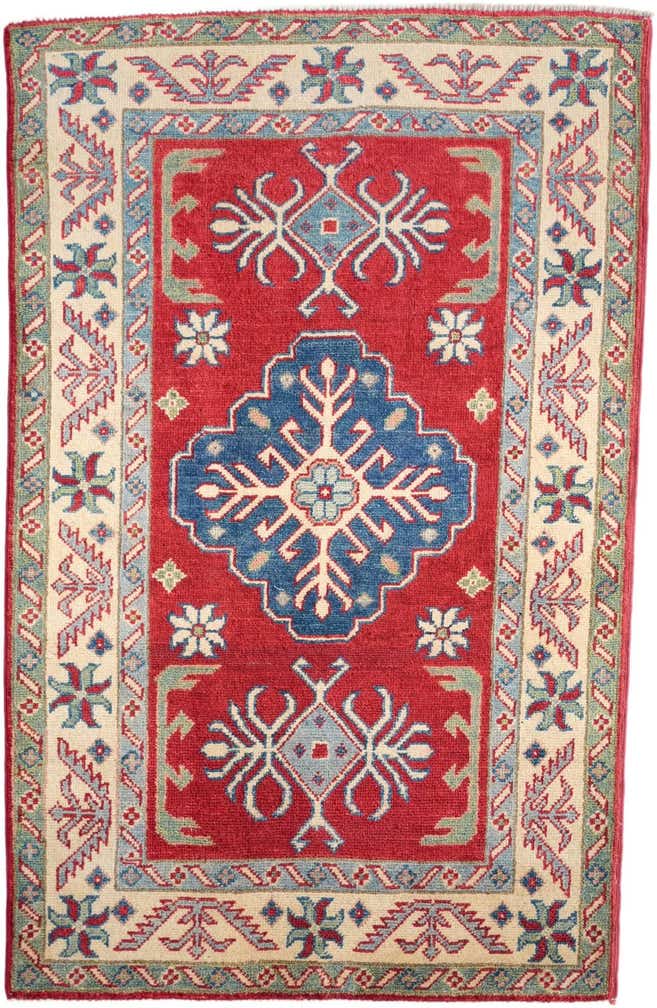 2' 7 x 4' Hand Knotted Kazak Rug
