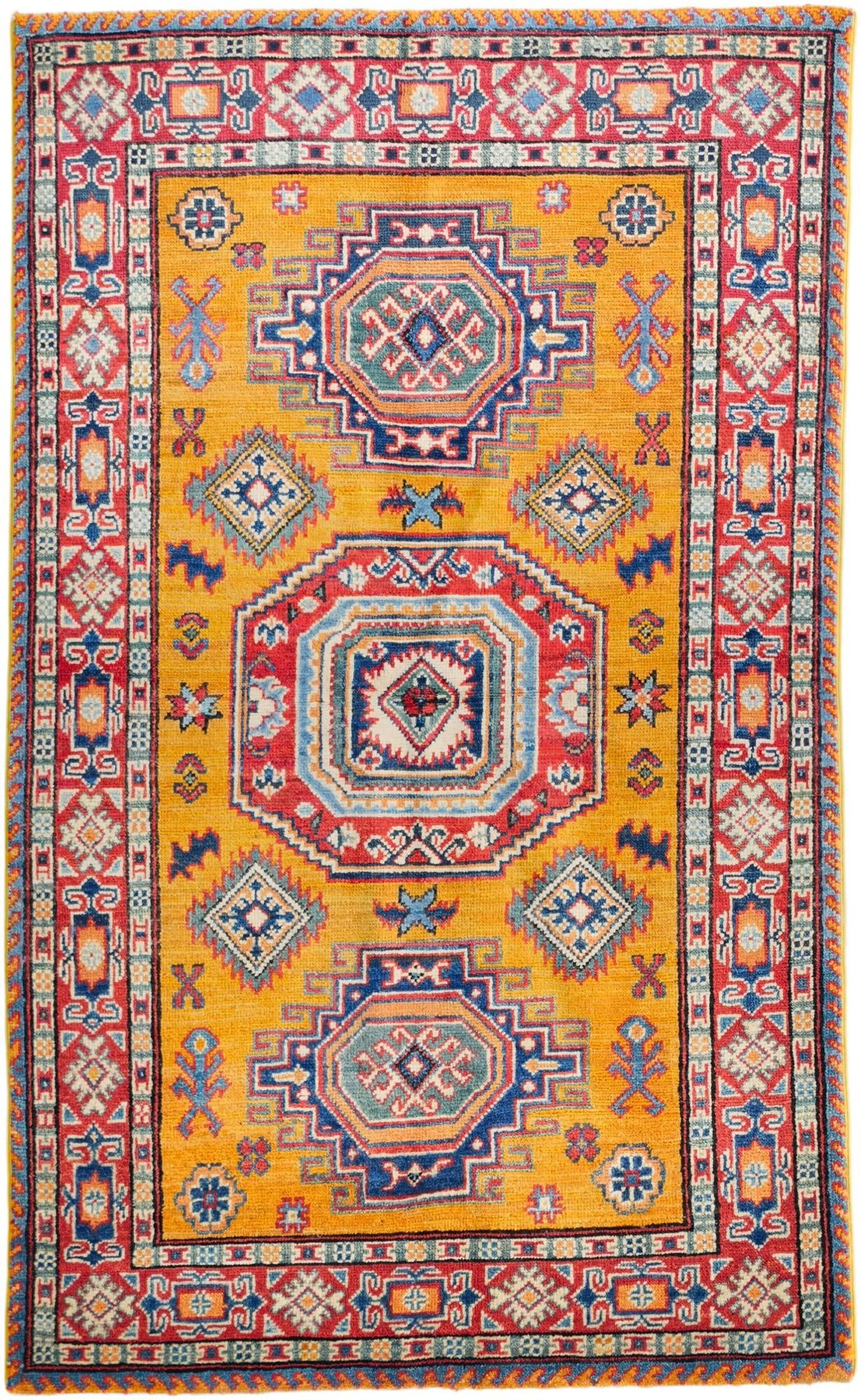 3' 2 x 5' 2 Hand Knotted Kazak Rug