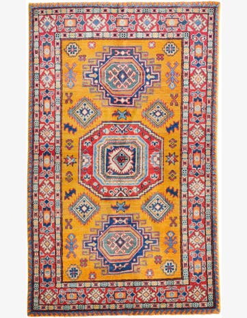 3' 2 x 5' 2 Hand Knotted Kazak Rug